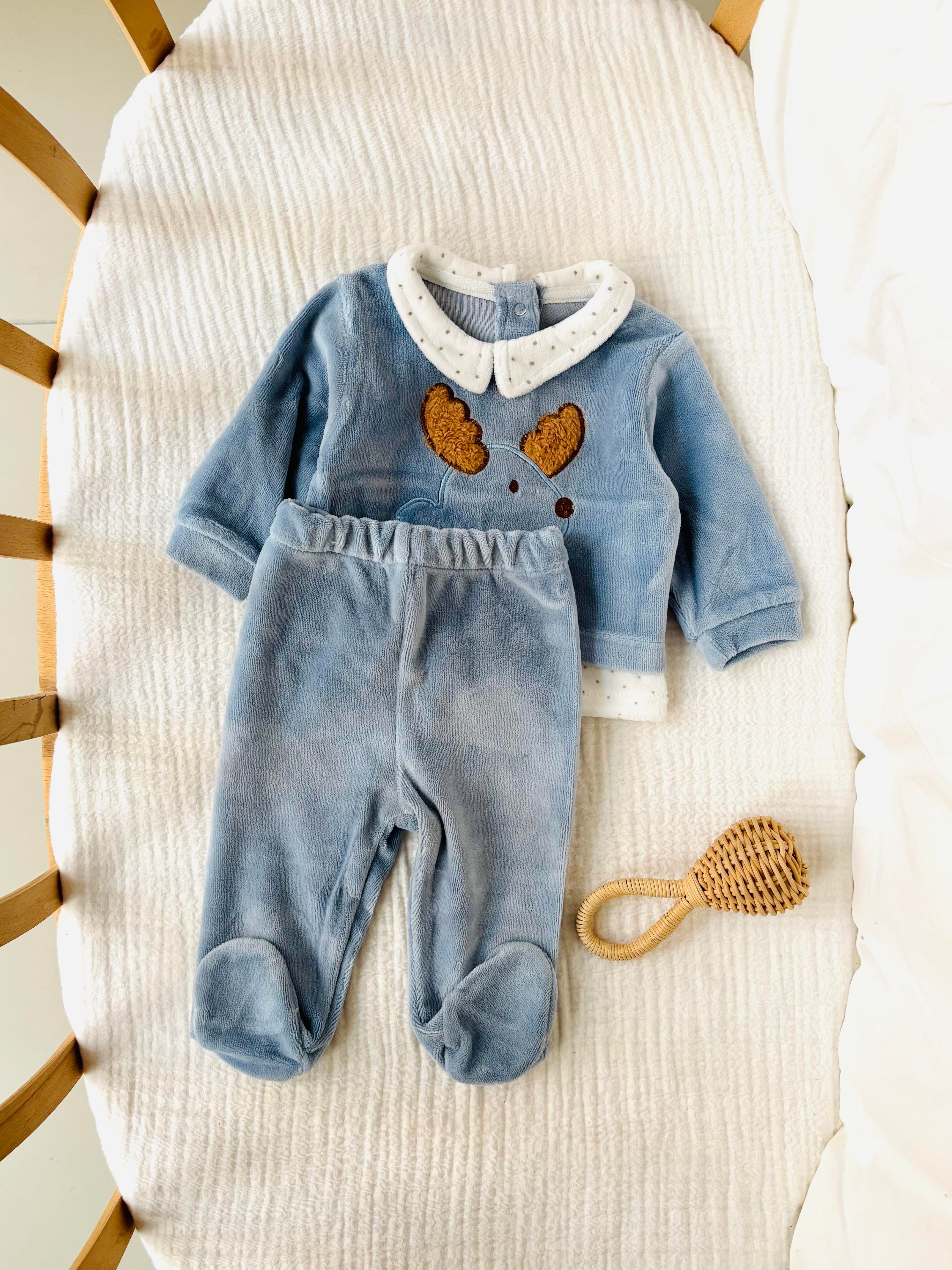 Luca Geyikli Kadife Takım - Mavi