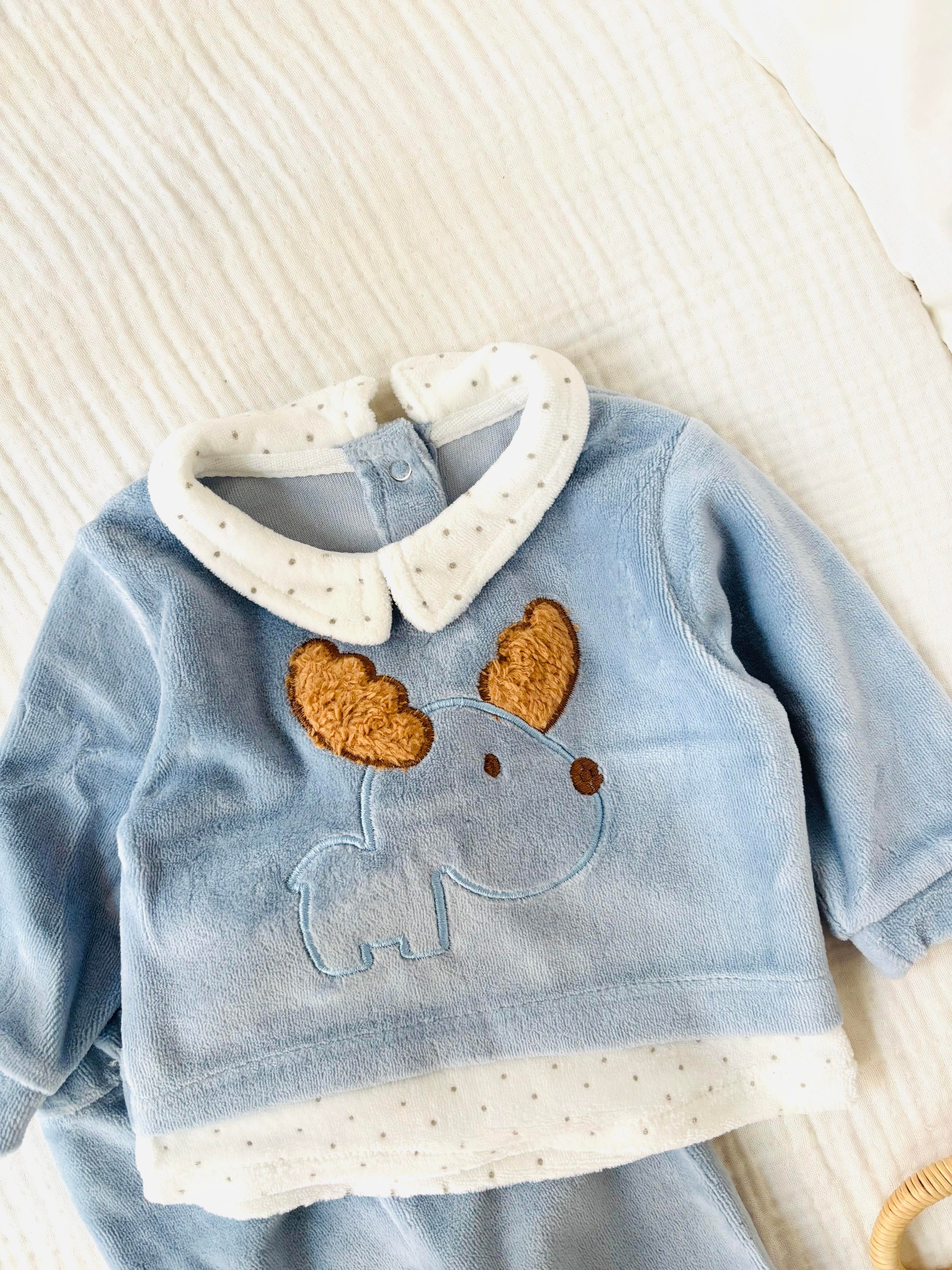 Luca Geyikli Kadife Takım - Mavi