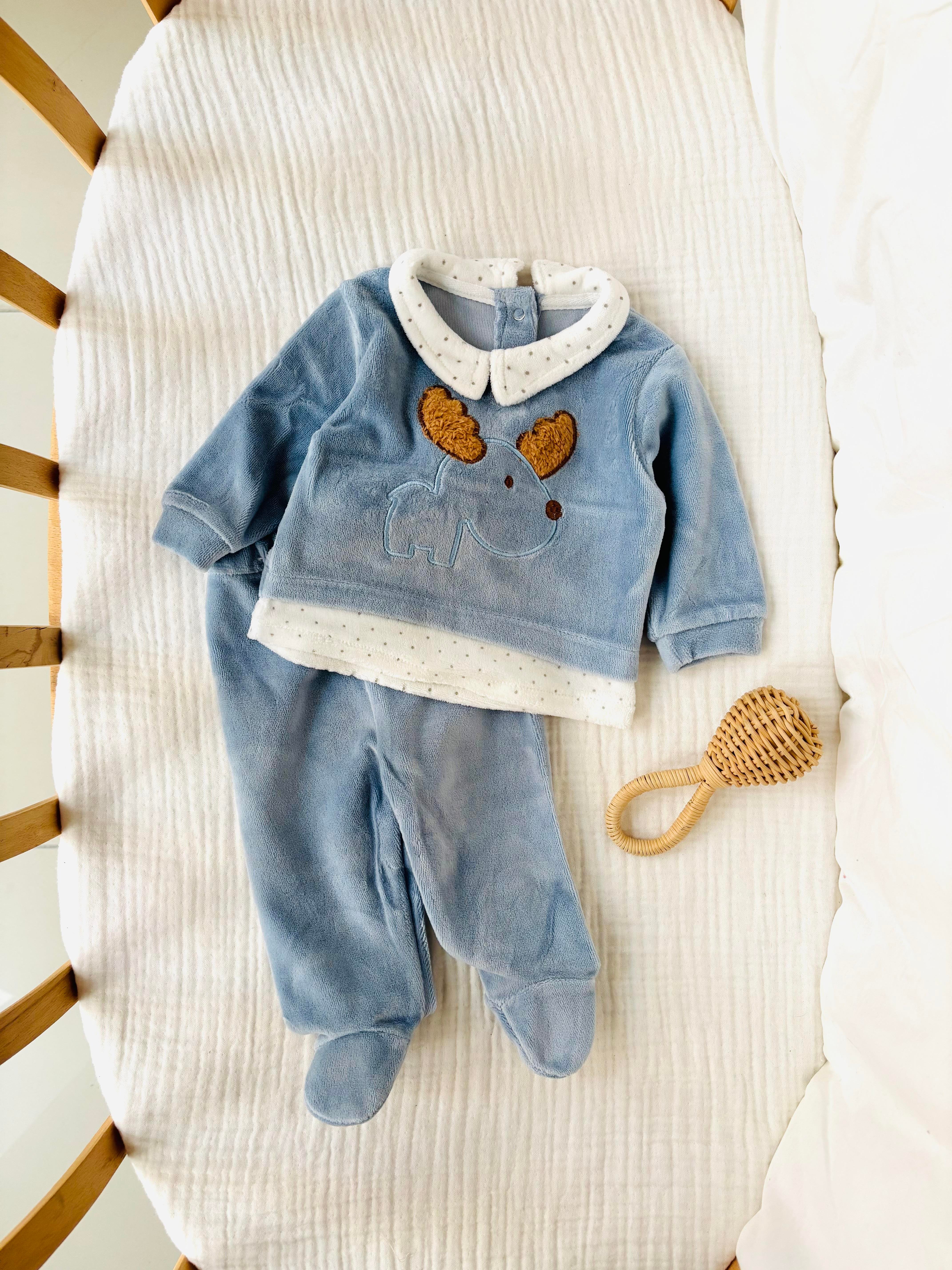 Luca Geyikli Kadife Takım - Mavi