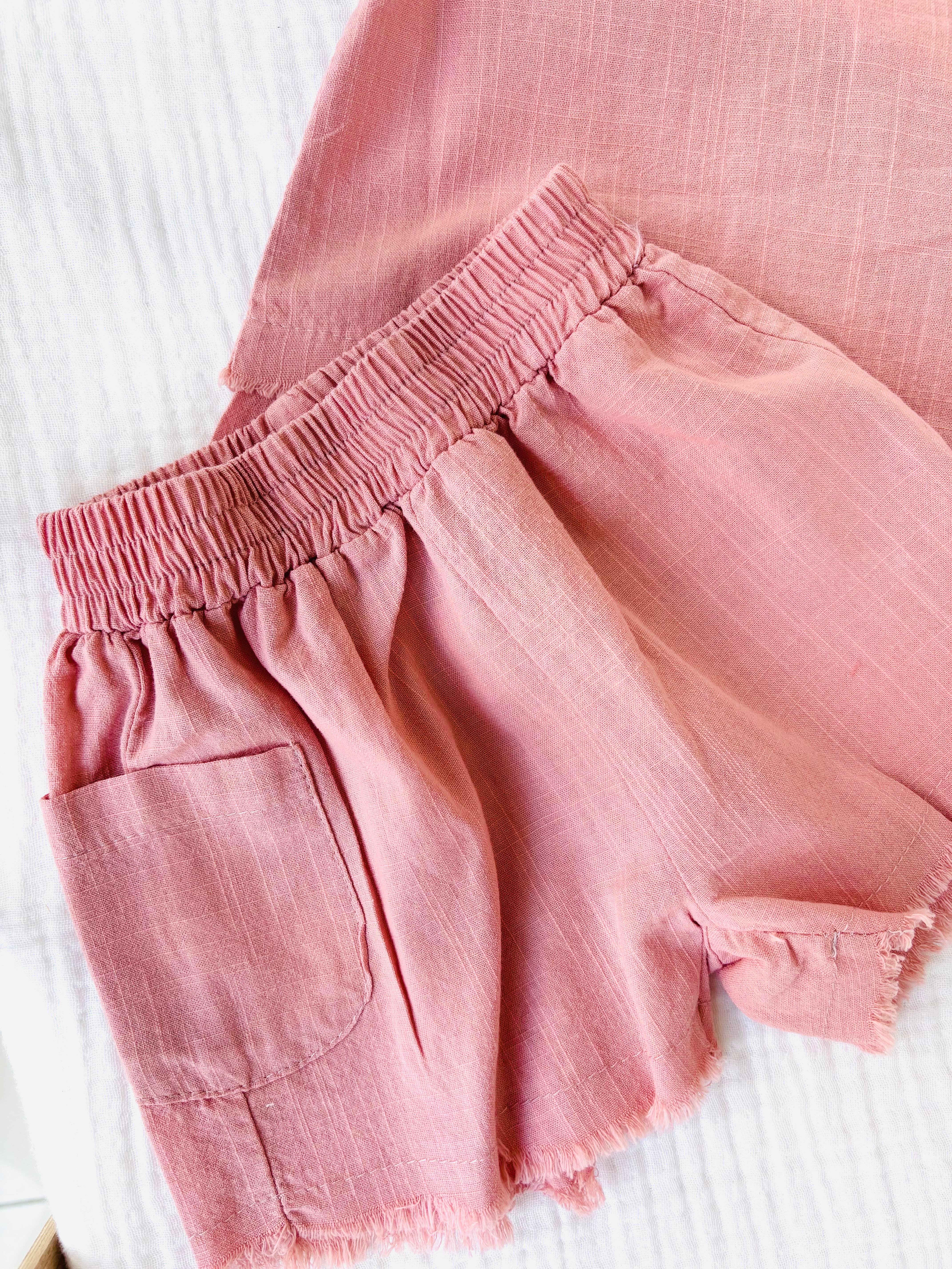 Luna Keten Alt Üst Takım - Gül Kurusu