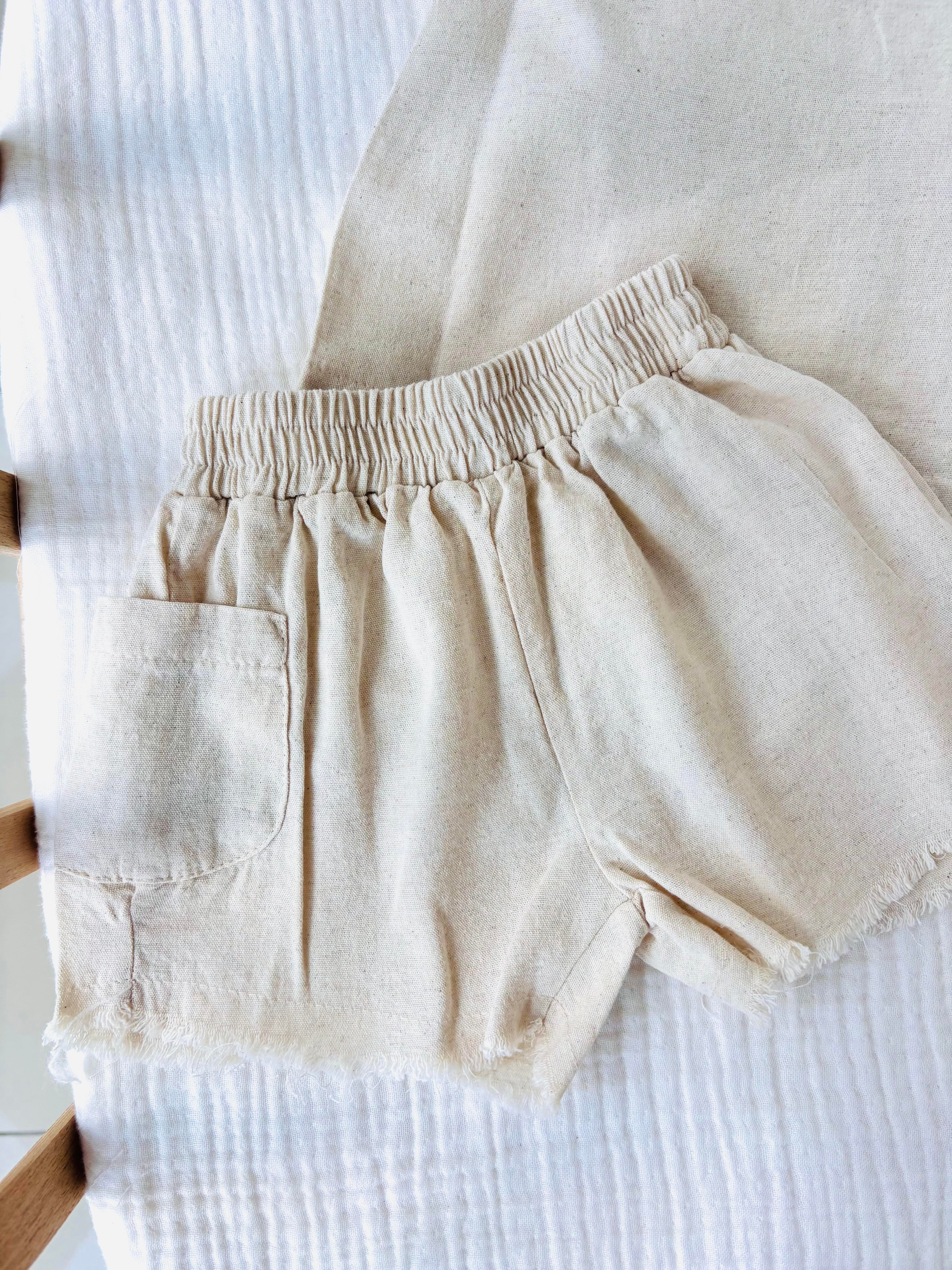 Luna Keten Alt Üst Takım - Krem