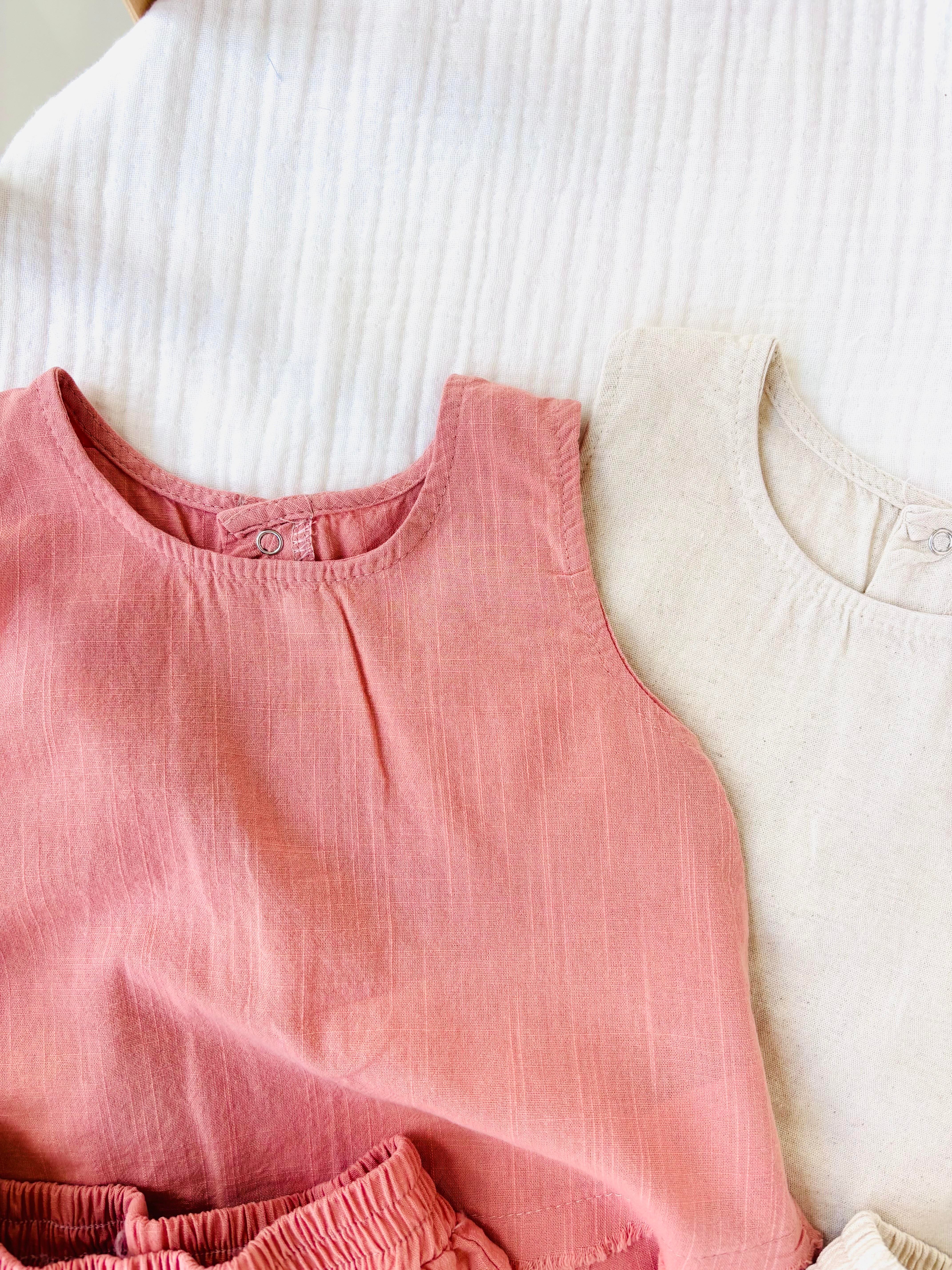 Luna Keten Alt Üst Takım - Krem