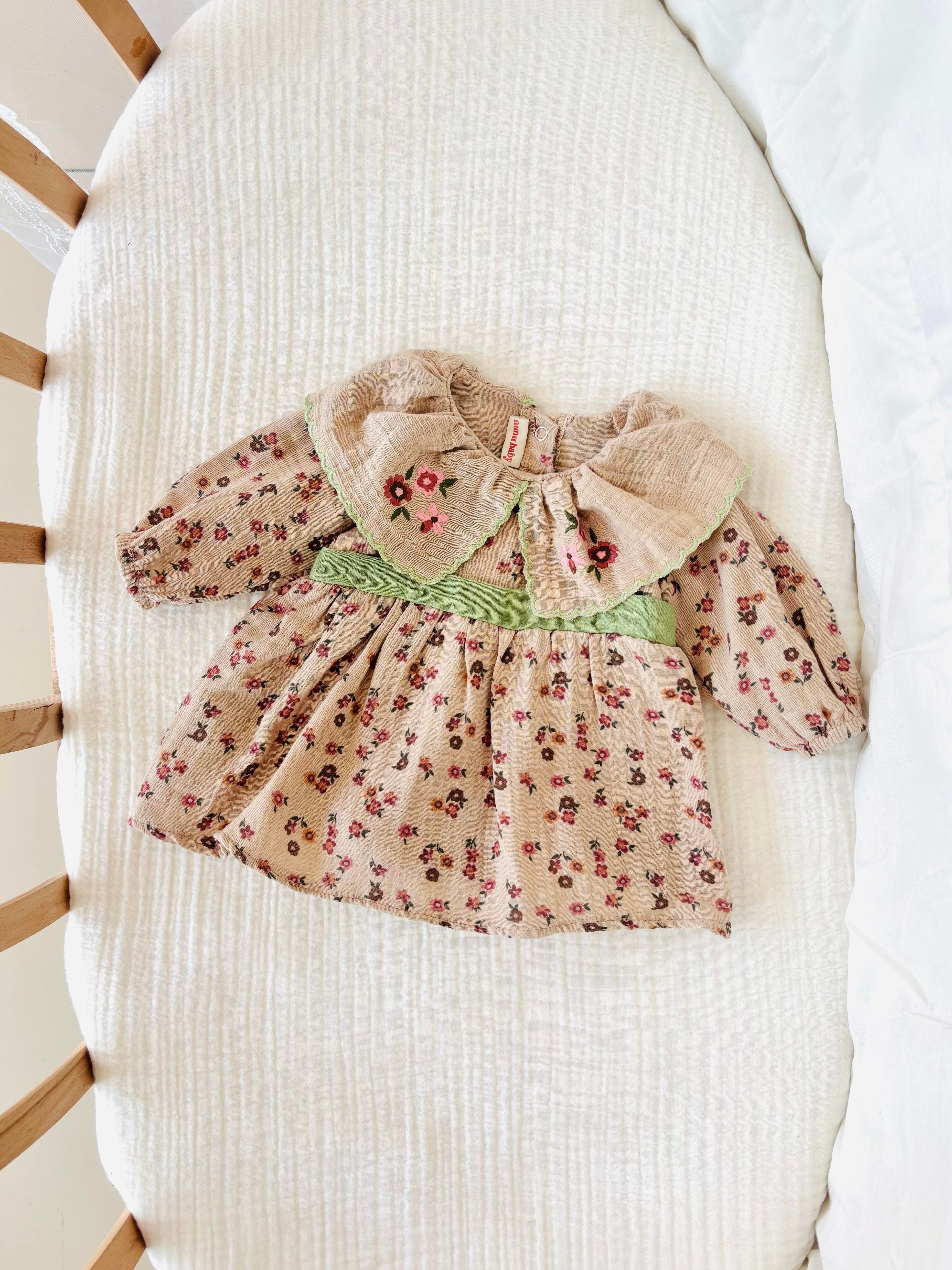 Mabel Müslin Elbise - Yeşil