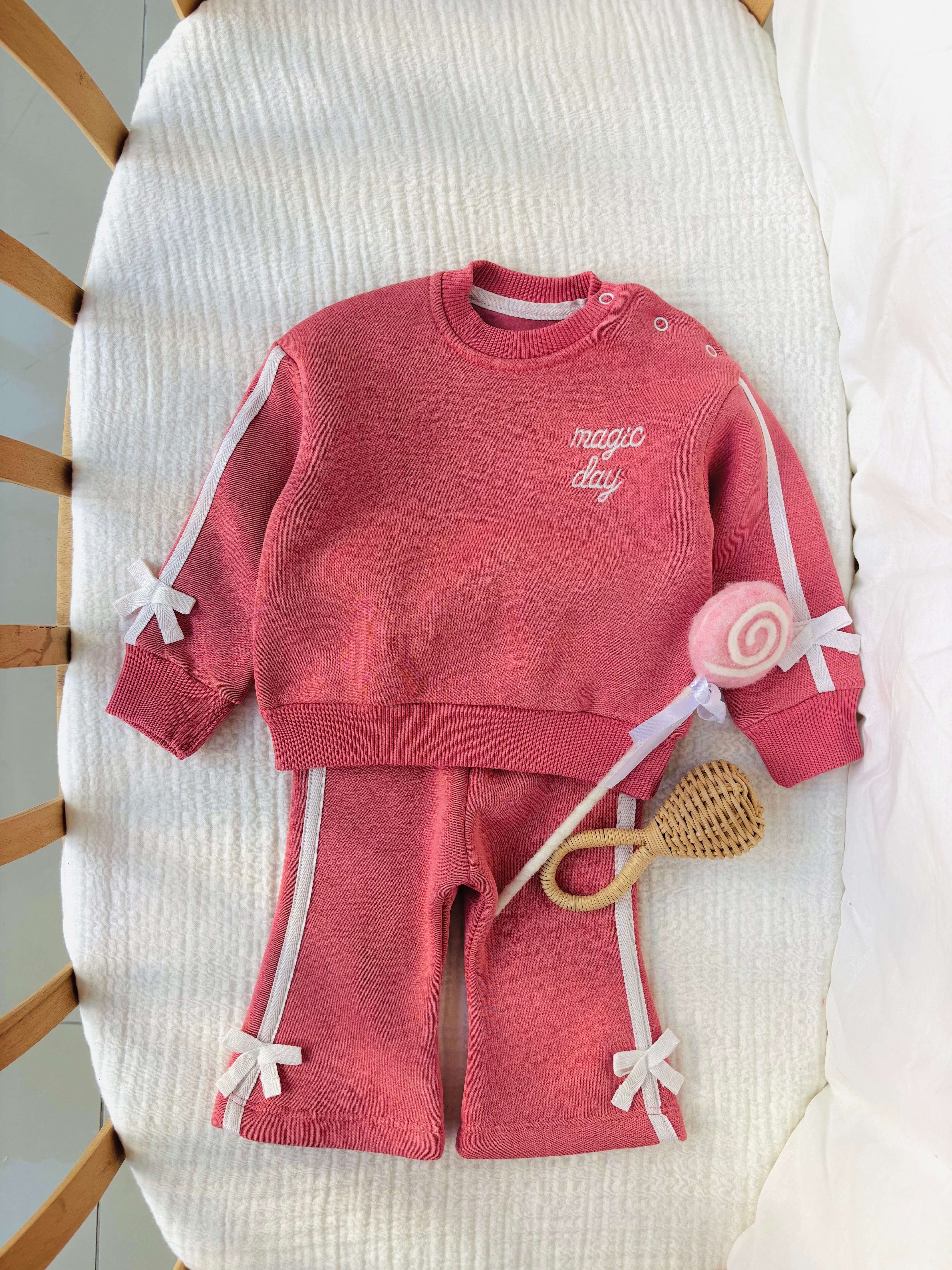 Magic Şardonlu Kız Bebek Takım - Pembe