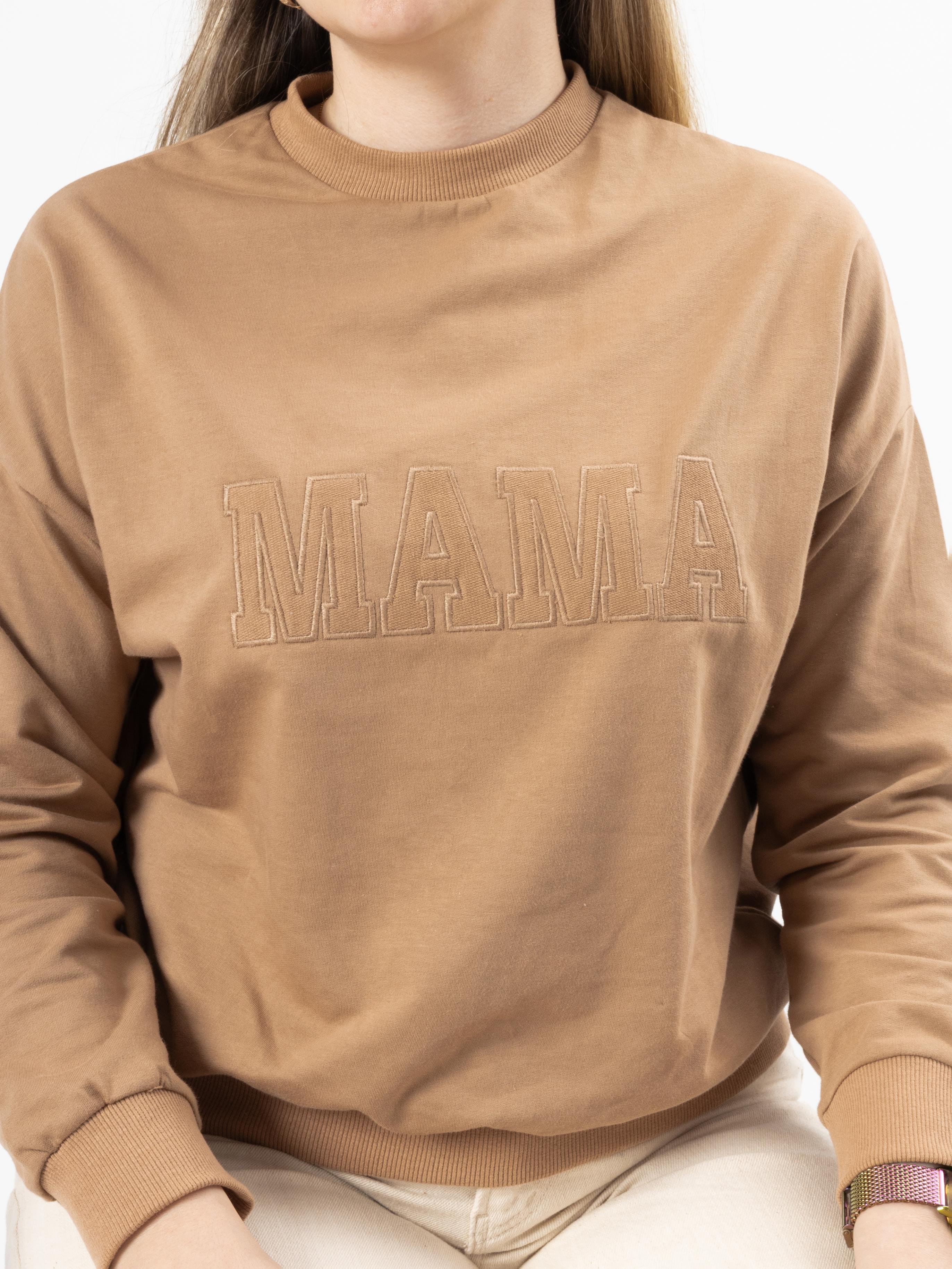 Mama & Mini Nakışlı Anne Bebek Takımı - Kahve