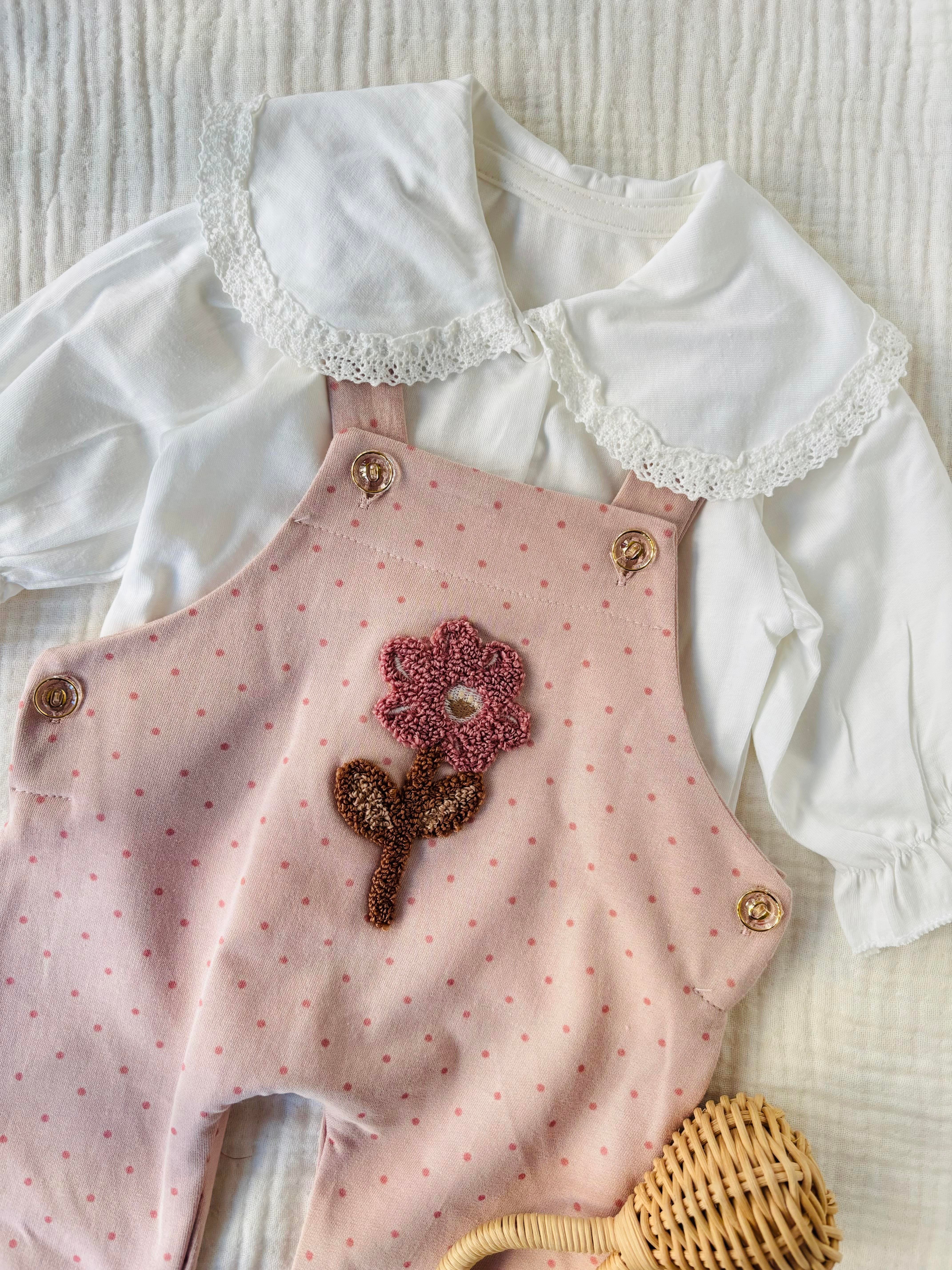 Mary 2 Parça Gömlekli Salopet Takım - Pudra