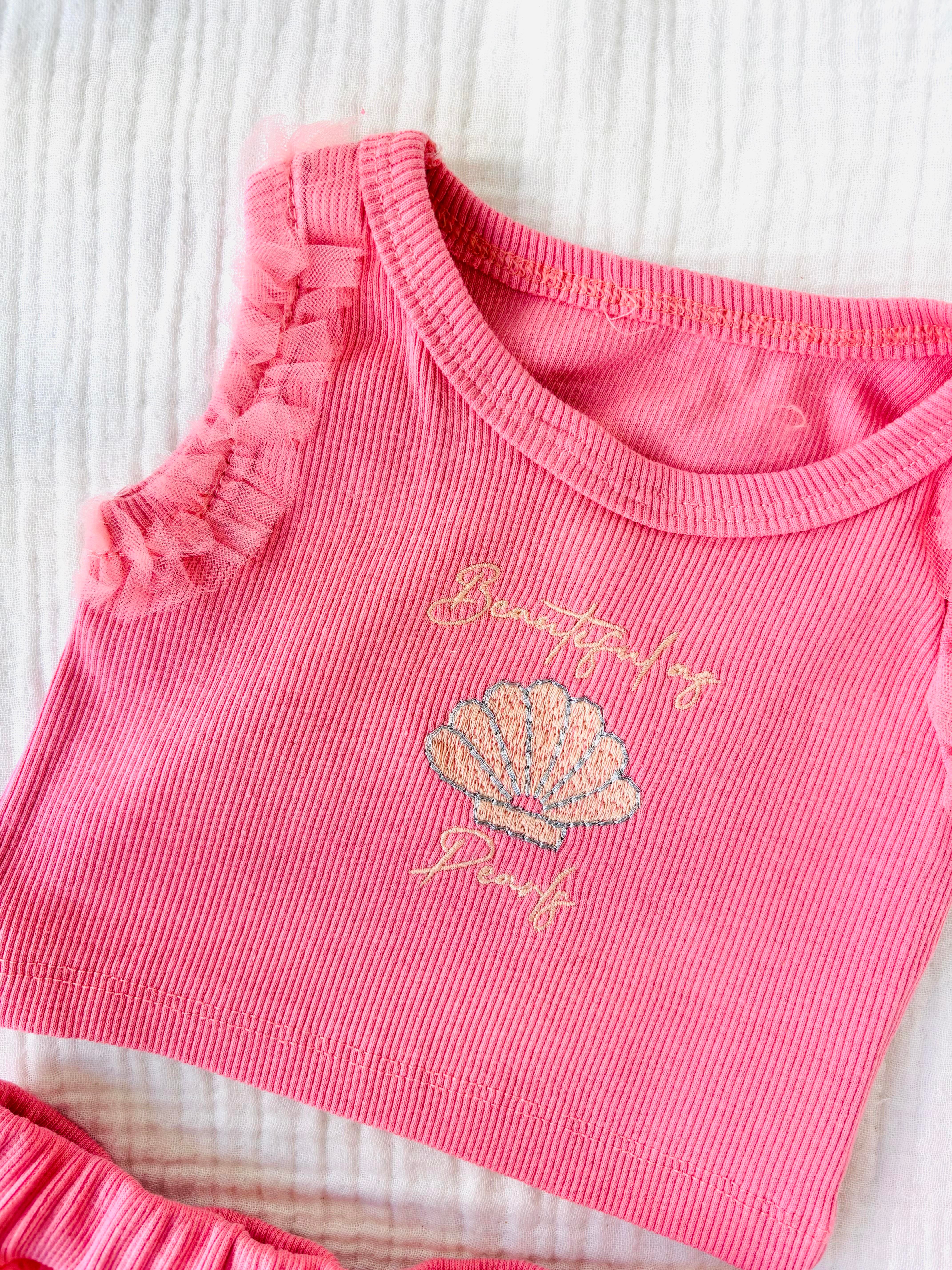 Mermaid Tütü Etekli Takım - Pembe