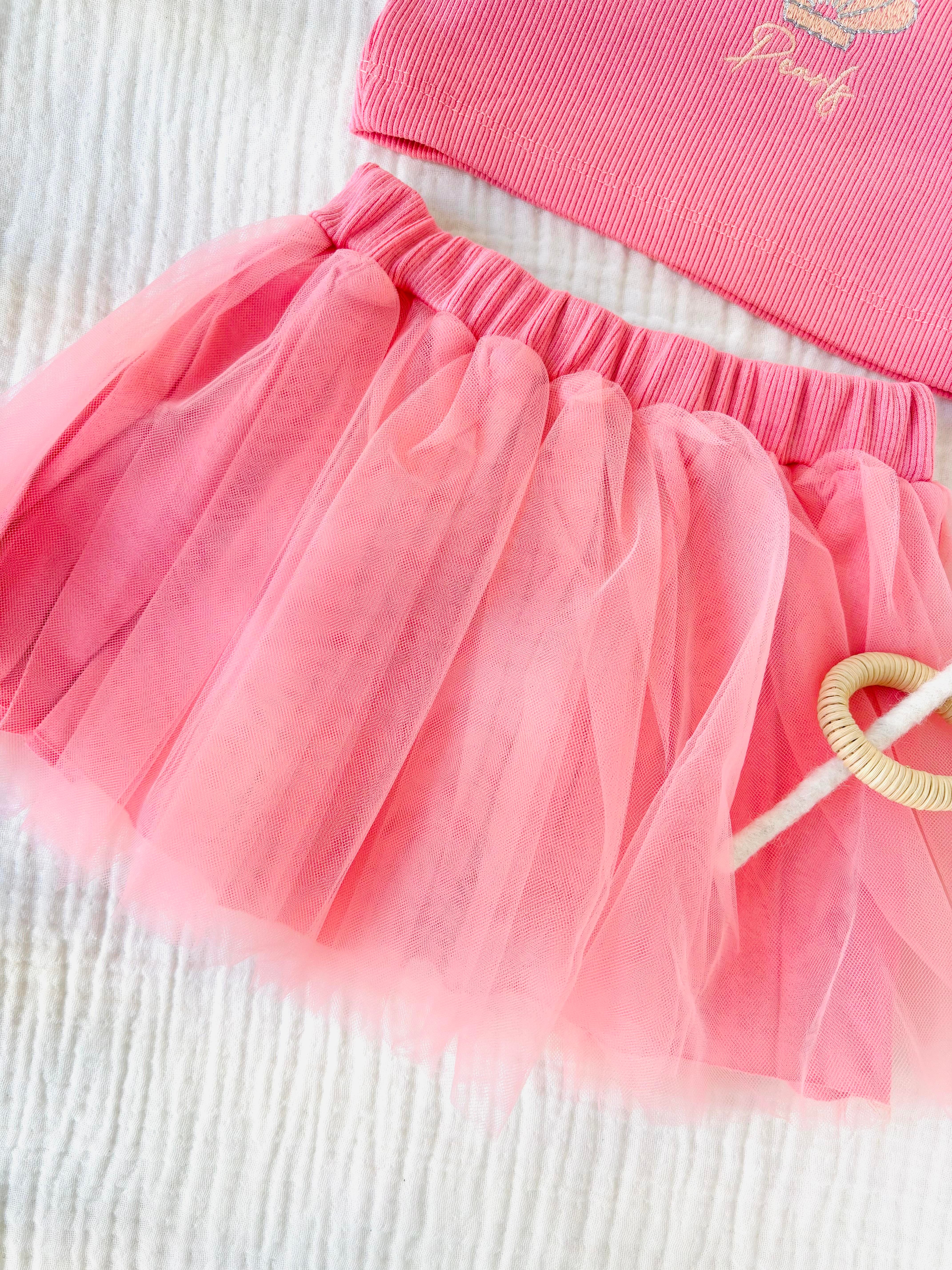 Mermaid Tütü Etekli Takım - Pembe