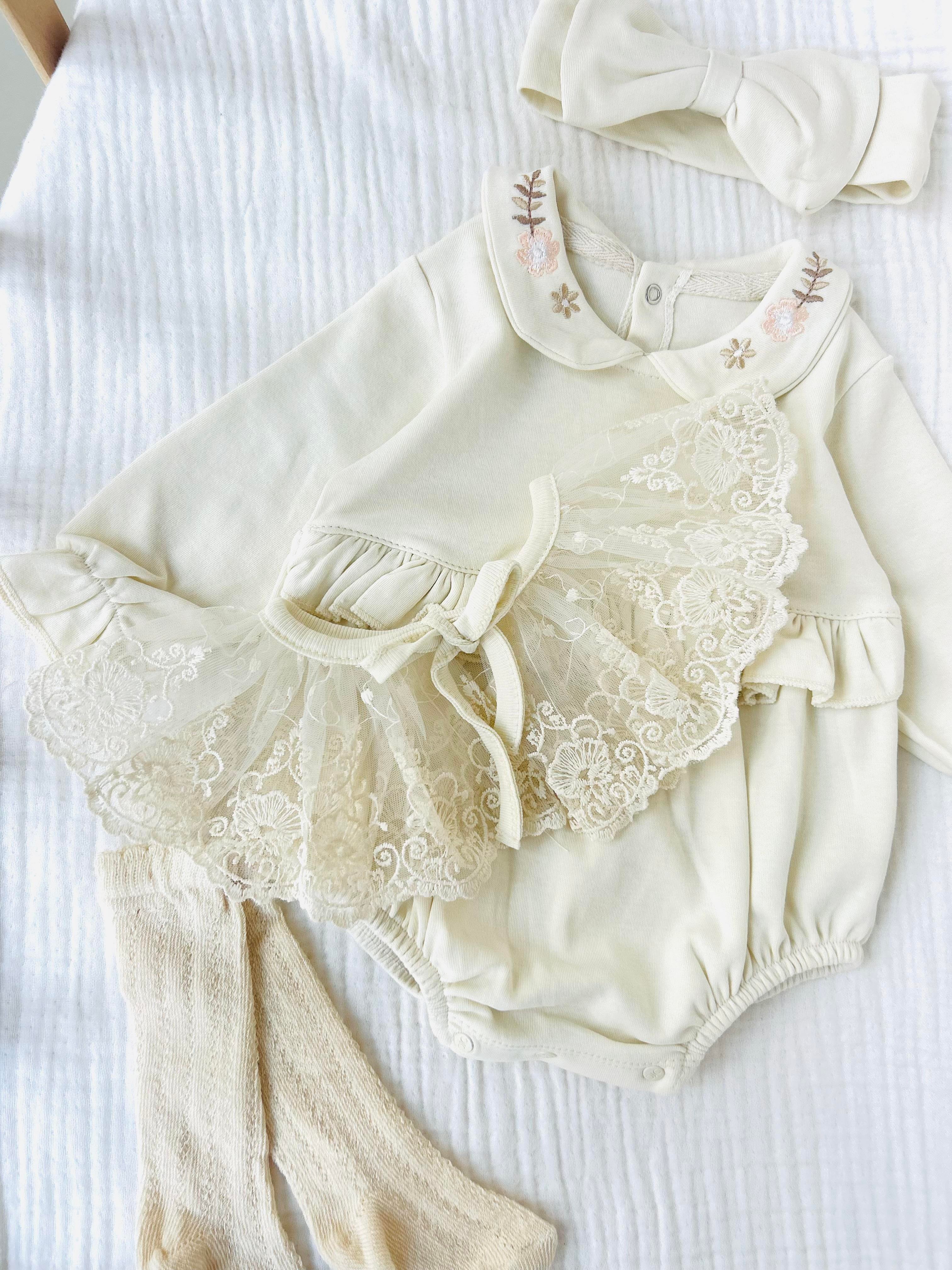 Mia 4 Parça Dantel Yaka Romper 