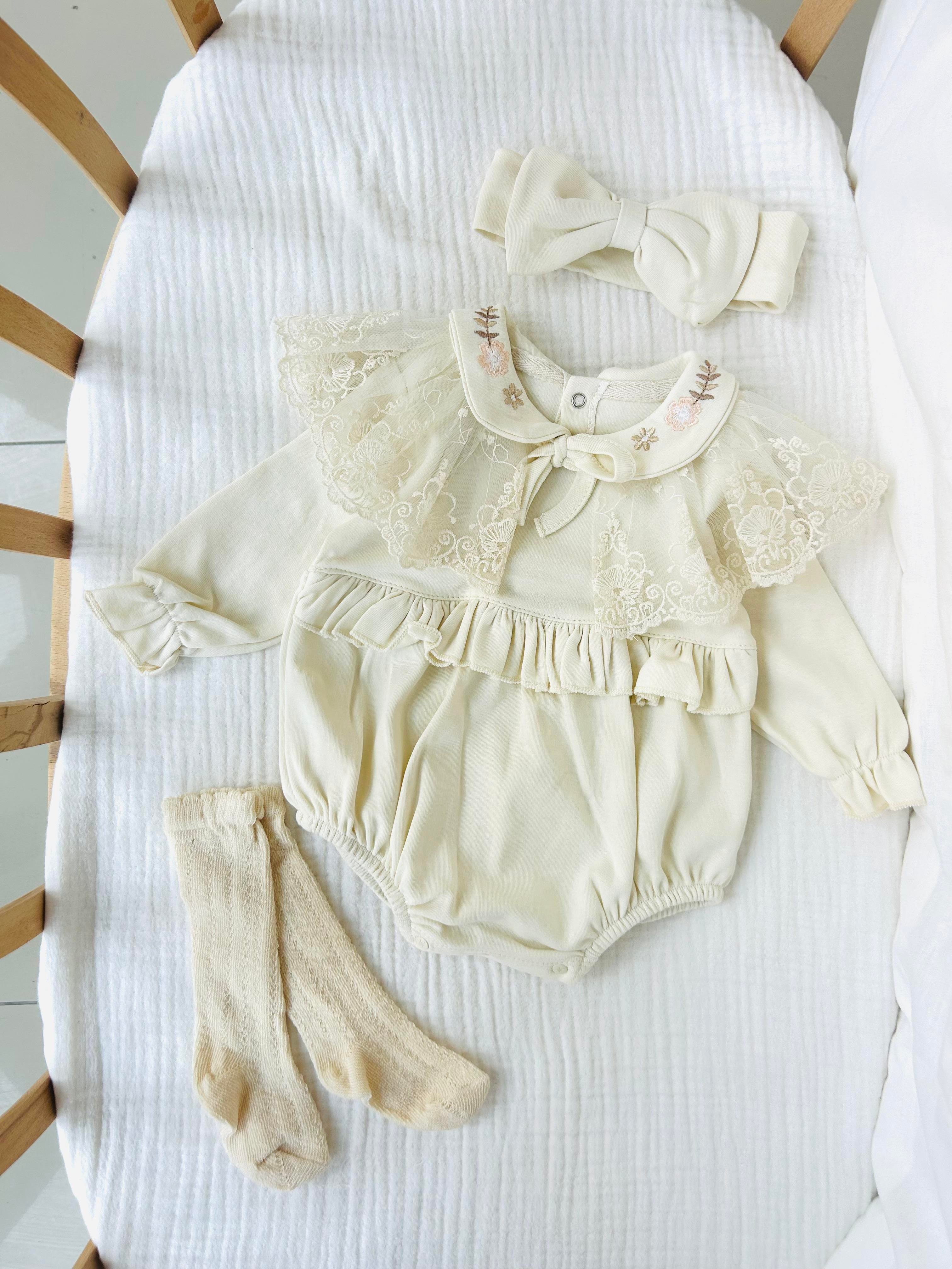 Mia 4 Parça Dantel Yaka Romper 