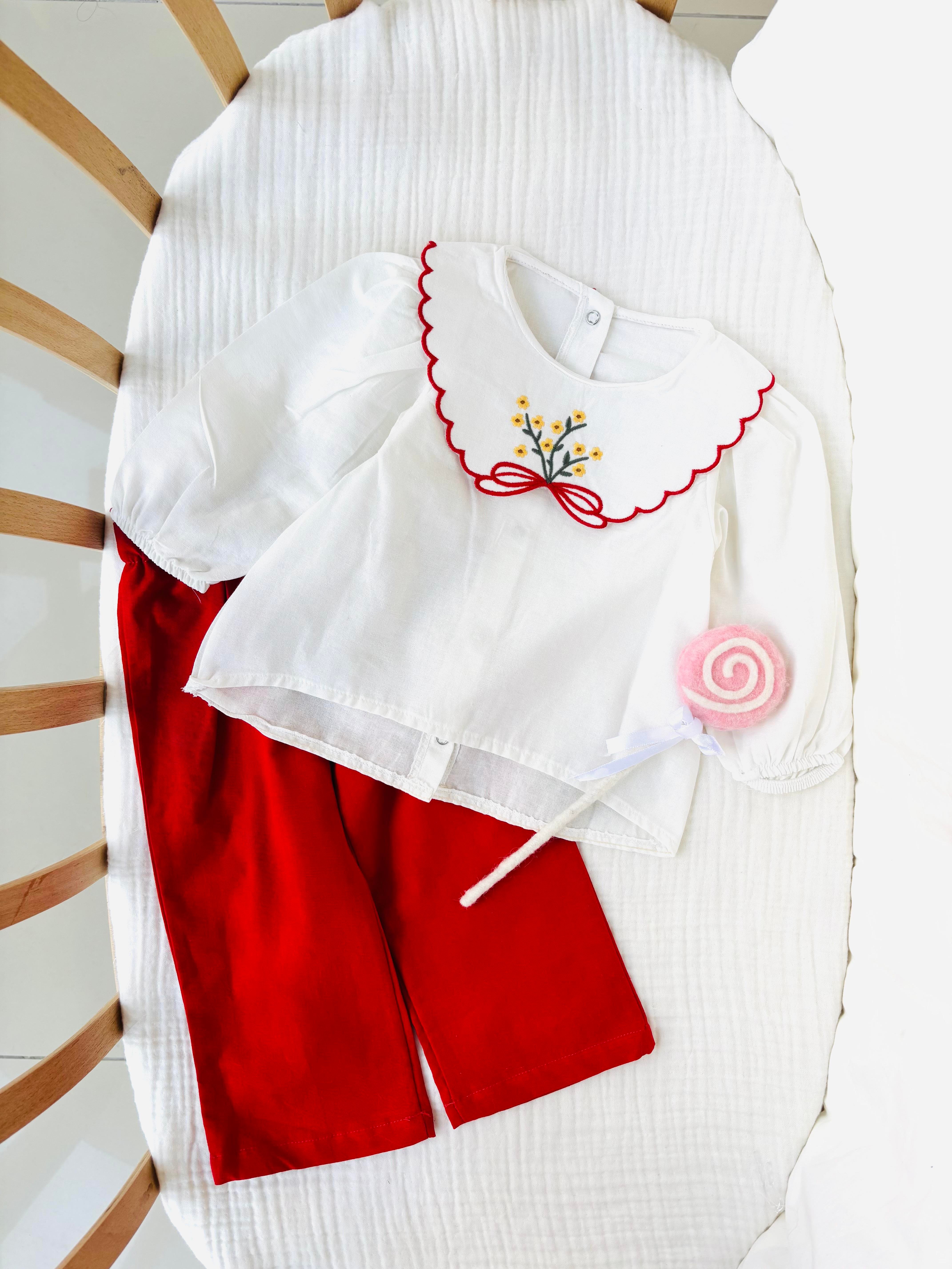 Mila Gömlekli Kız Bebek Takım