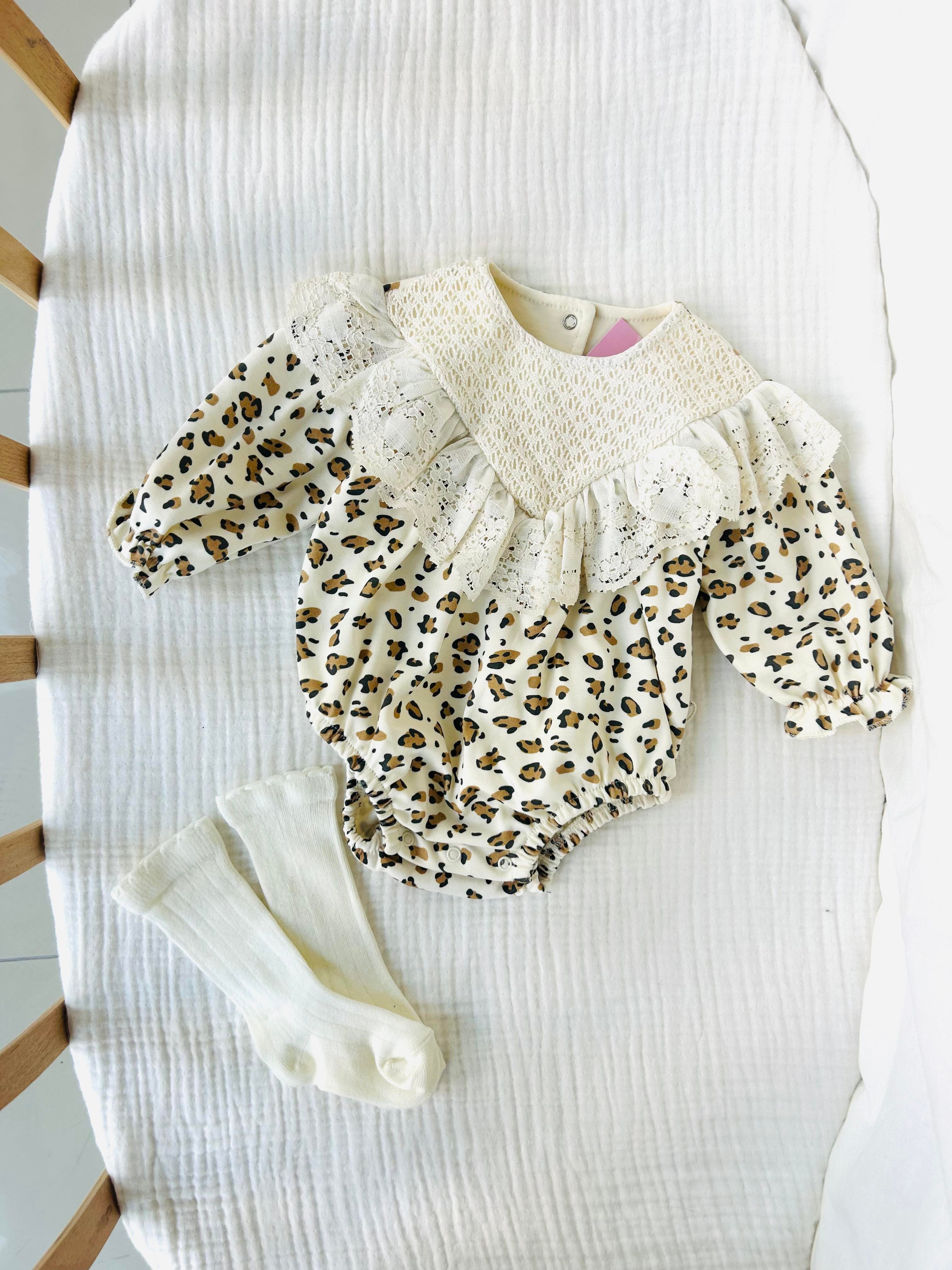 Miranda Leopar Çoraplı Romper