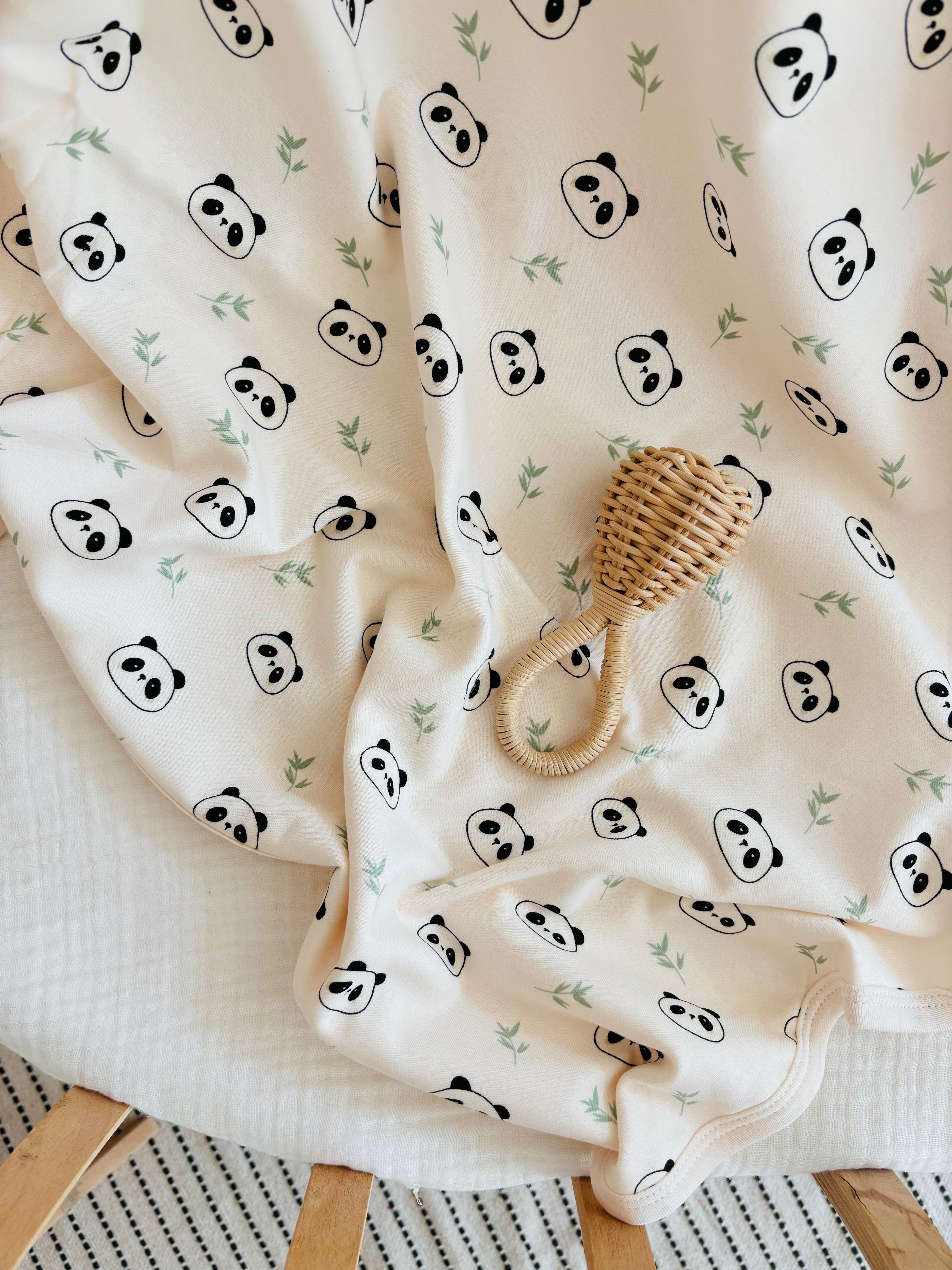 Panda Desenli Penye Battaniye