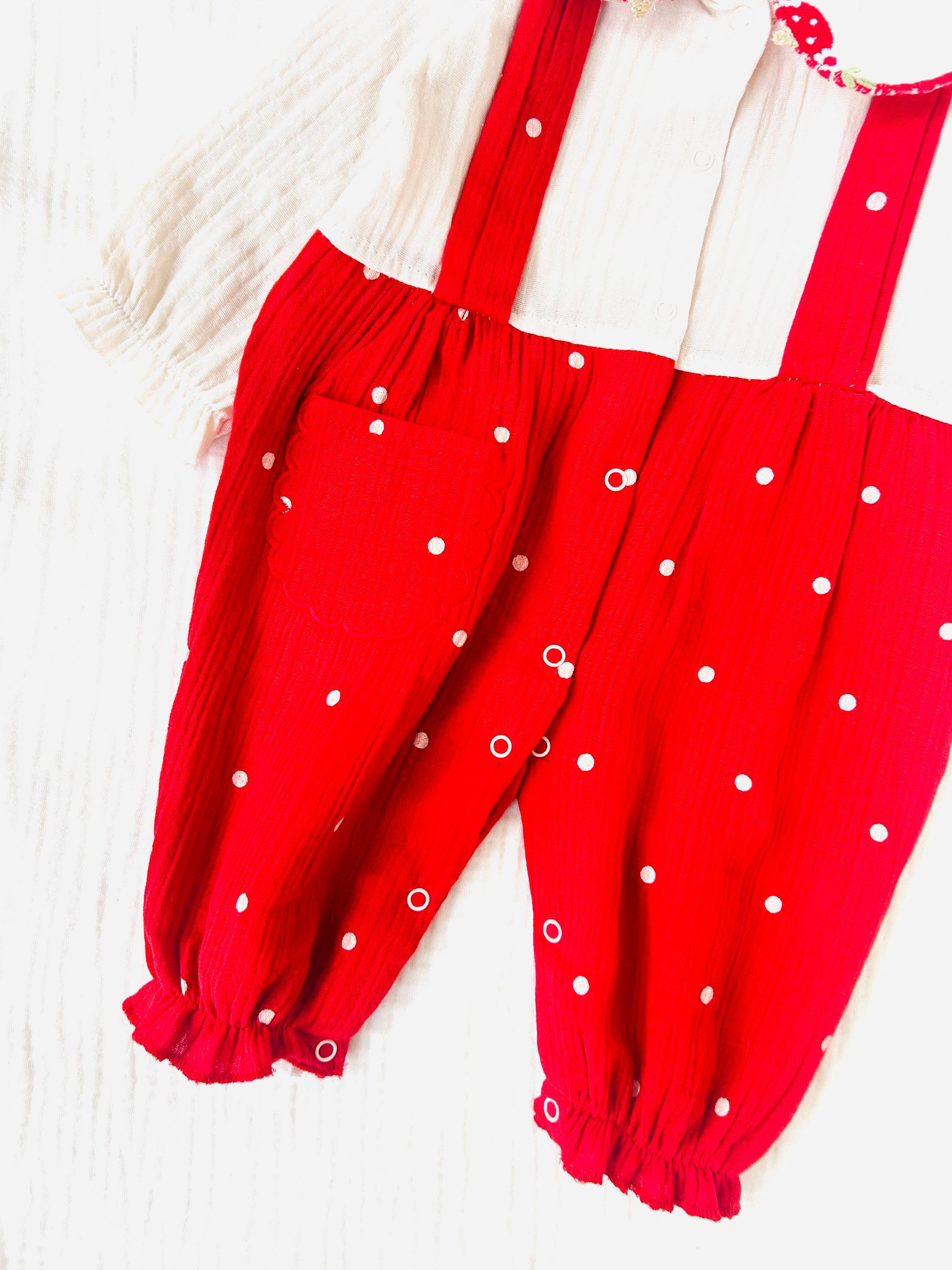 Paty Kırmızı Müslin Tulum