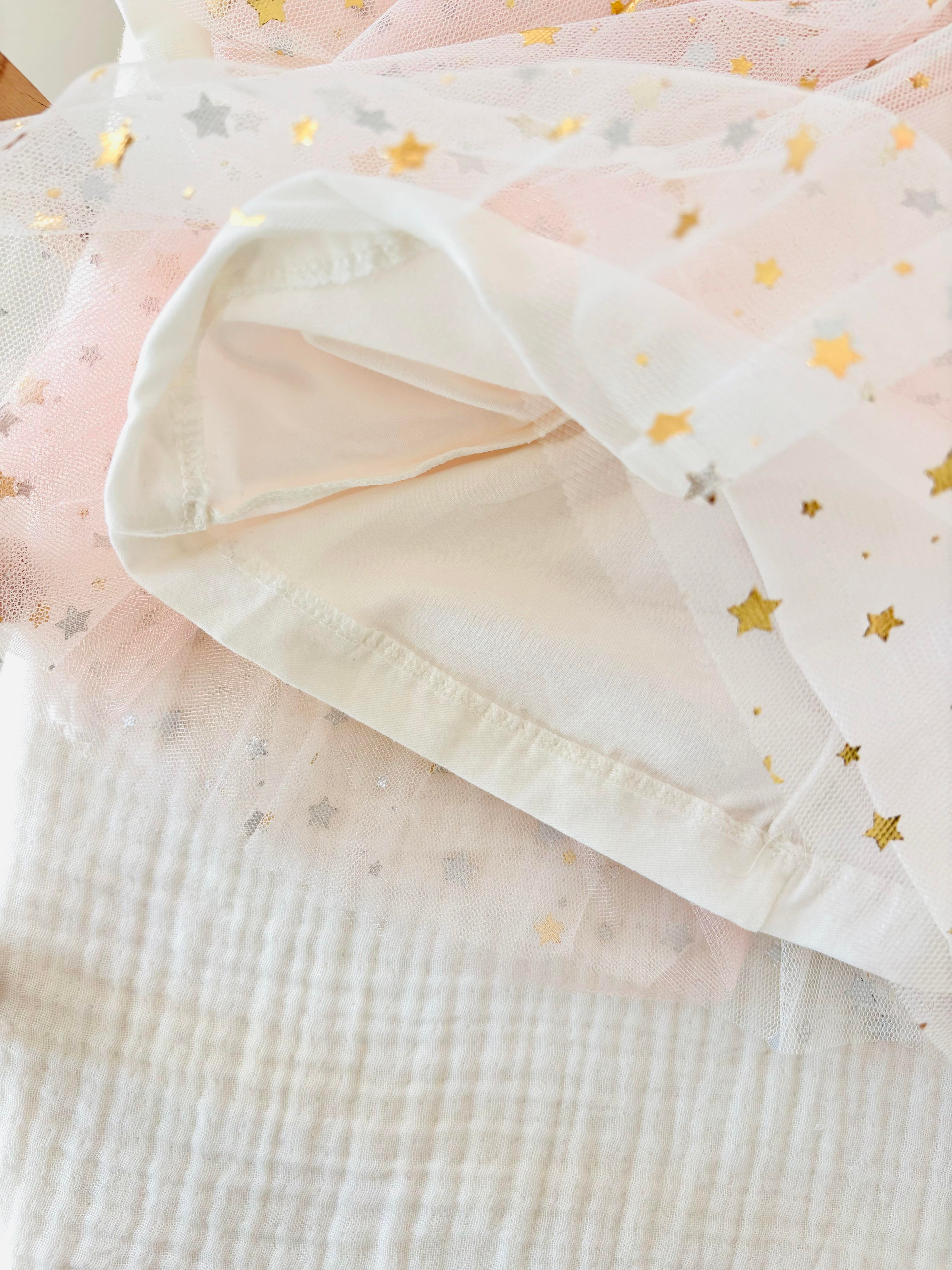 Princess Yıldızlı Elbise - Pudra