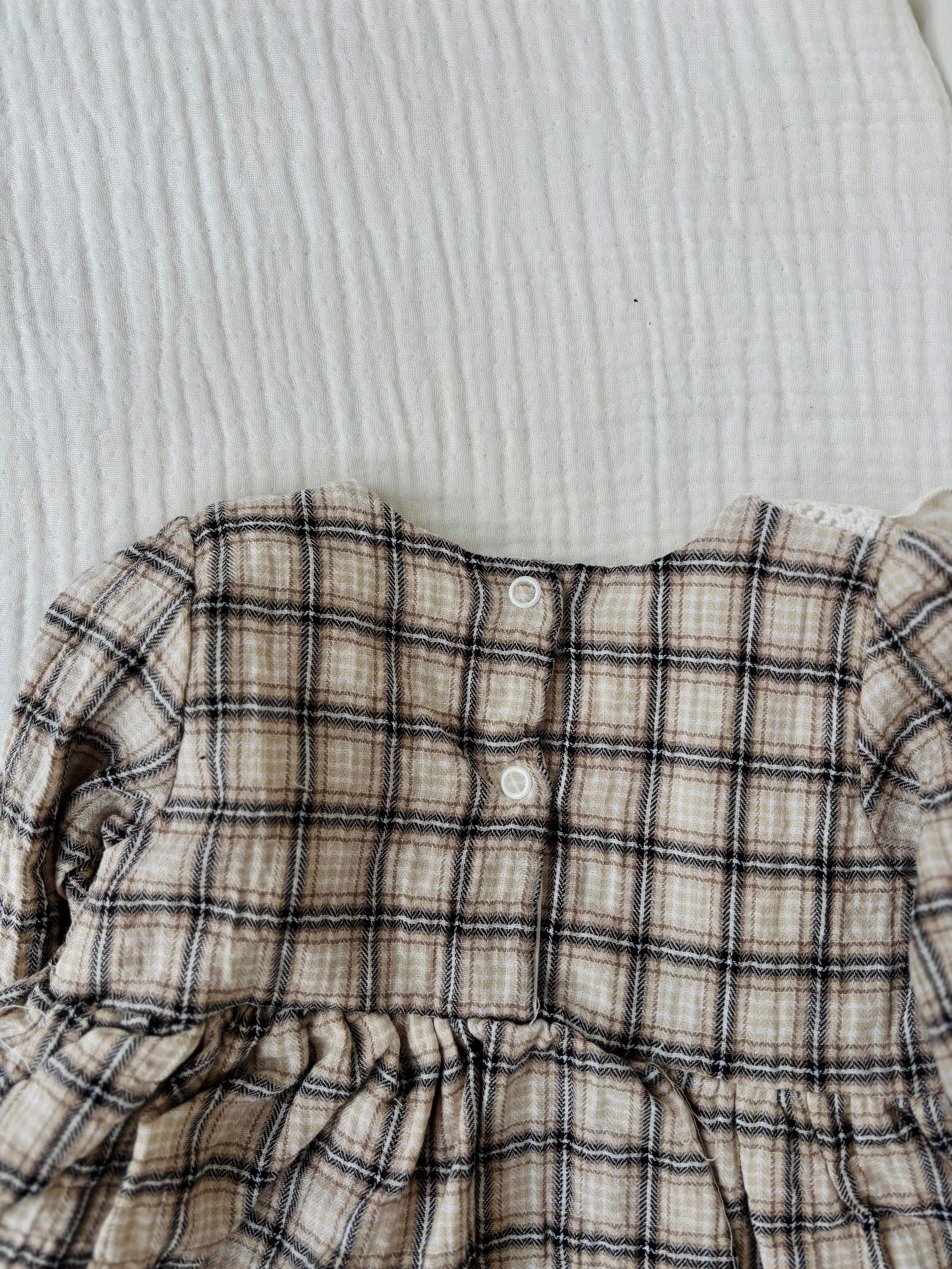 Reina Ekoseli Fiyonklu Elbise