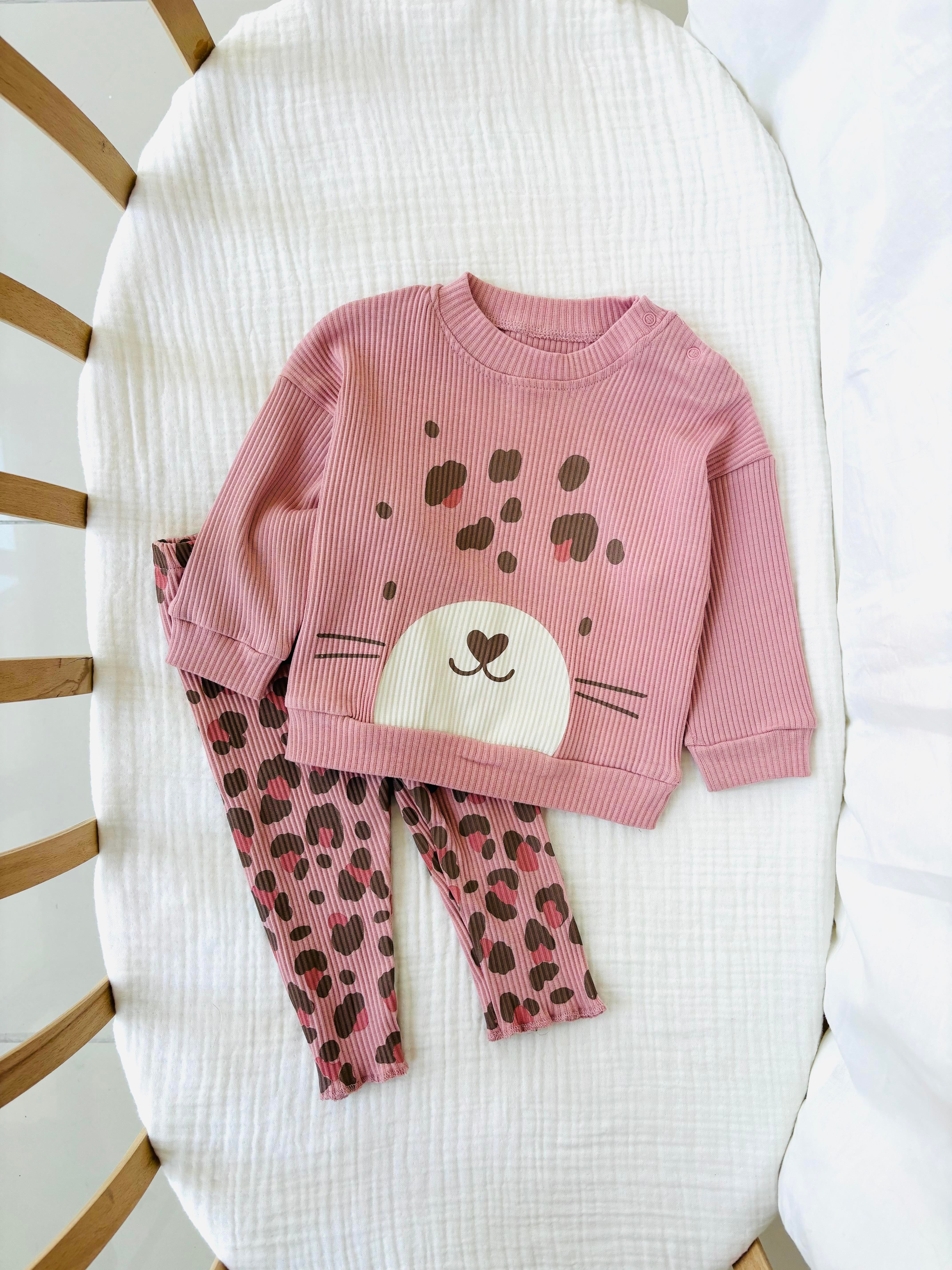 Robi Leopar Desen Kız Bebek Alt Üst Takım