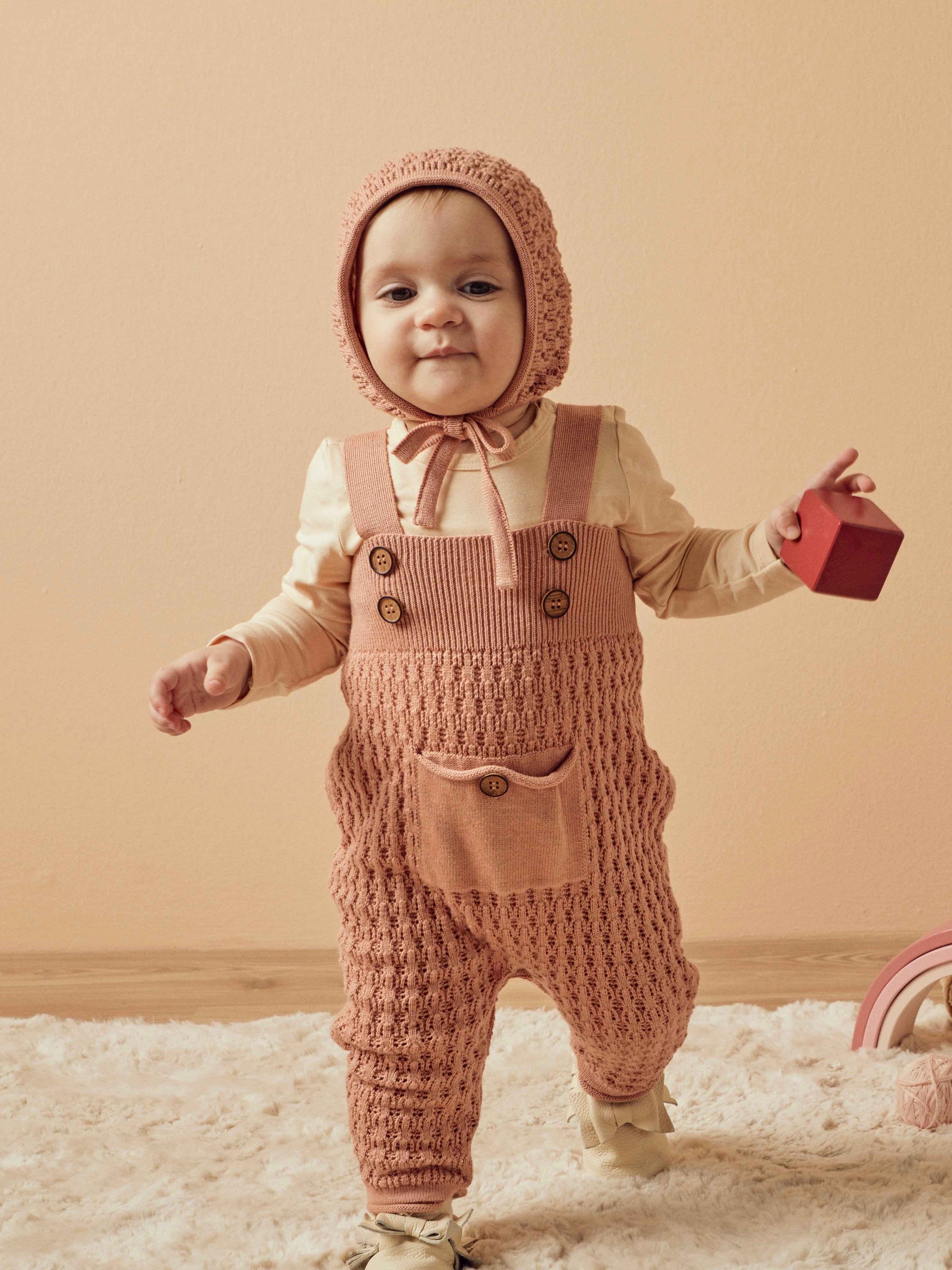 Rosa 3 Parça Triko Salopet Takım - Gül Kurusu