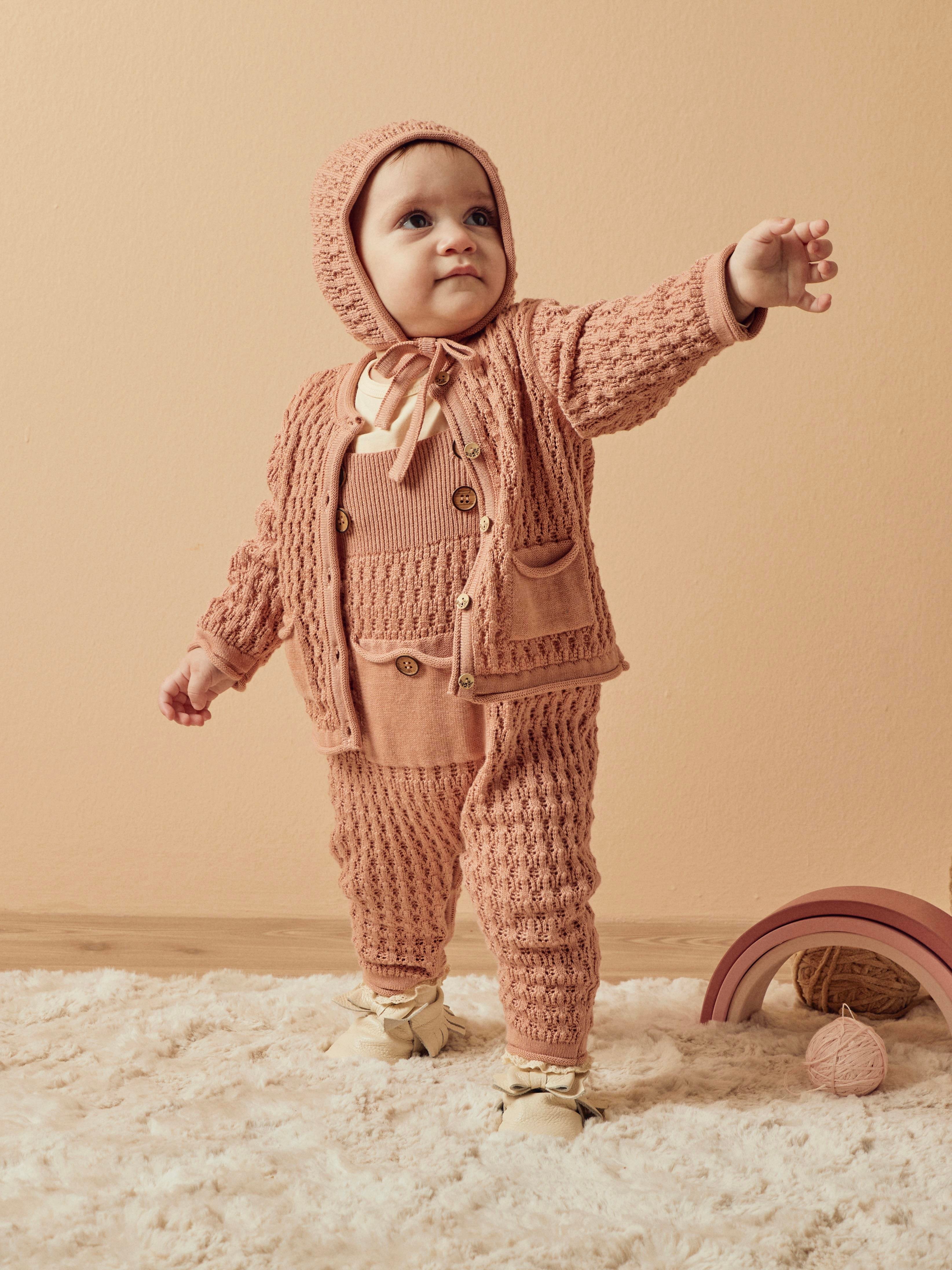 Rosa 3 Parça Triko Salopet Takım - Gül Kurusu