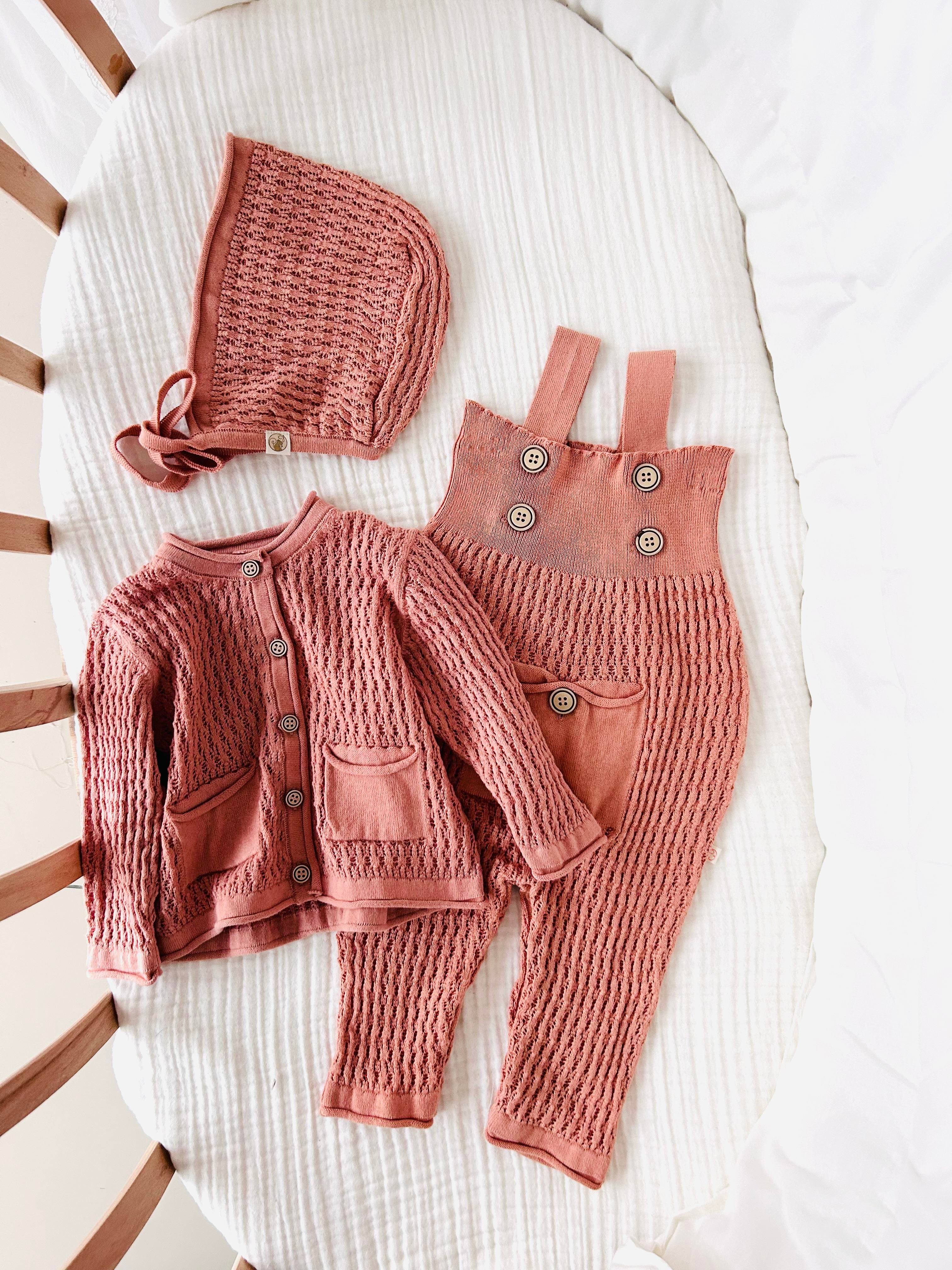 Rosa 3 Parça Triko Salopet Takım - Gül Kurusu