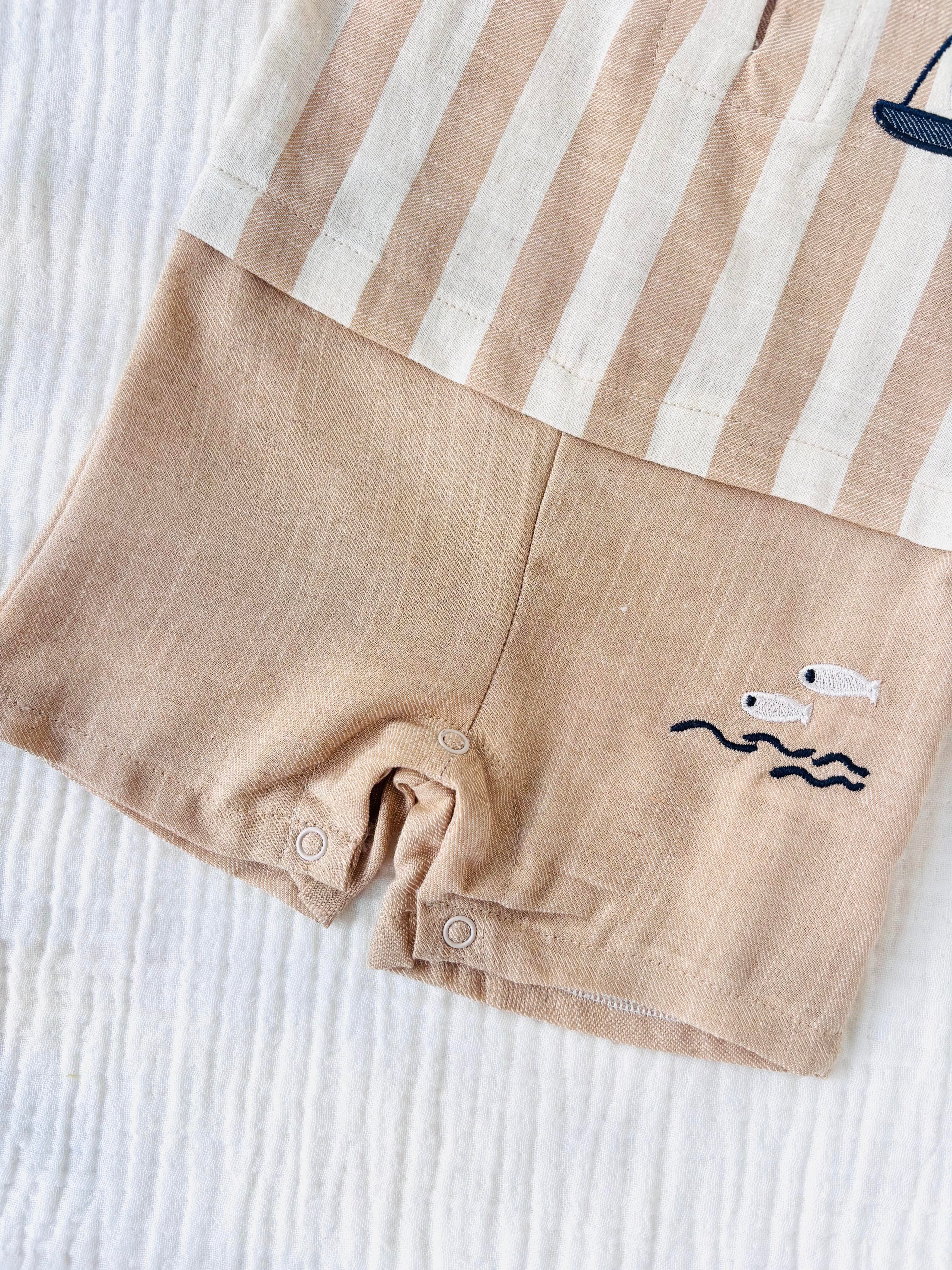 Sailboat Takım Görünümlü Tulum - Krem