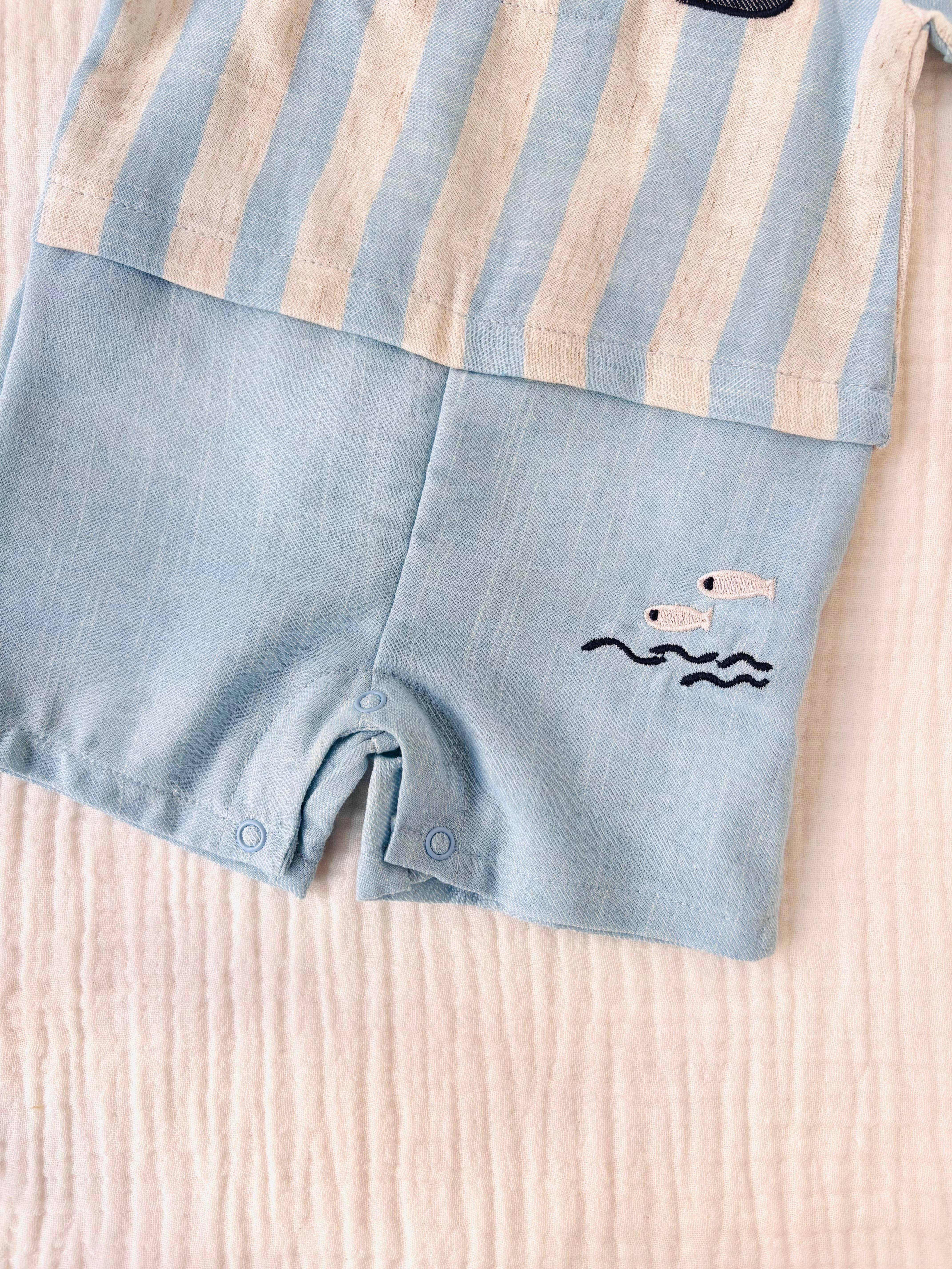 Sailboat Takım Görünümlü Tulum - Mavi