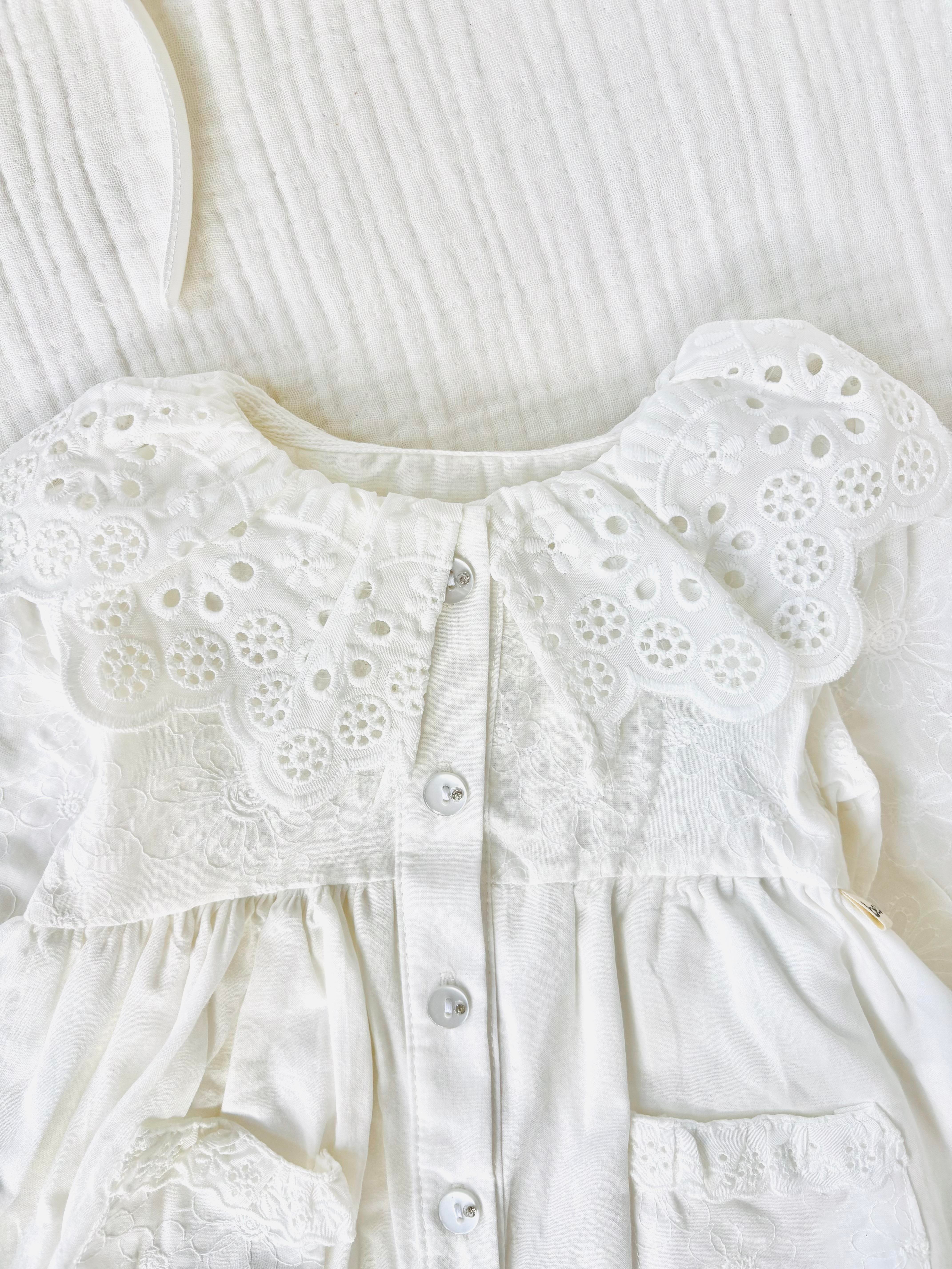 Sarah Taçlı Elbise - Beyaz