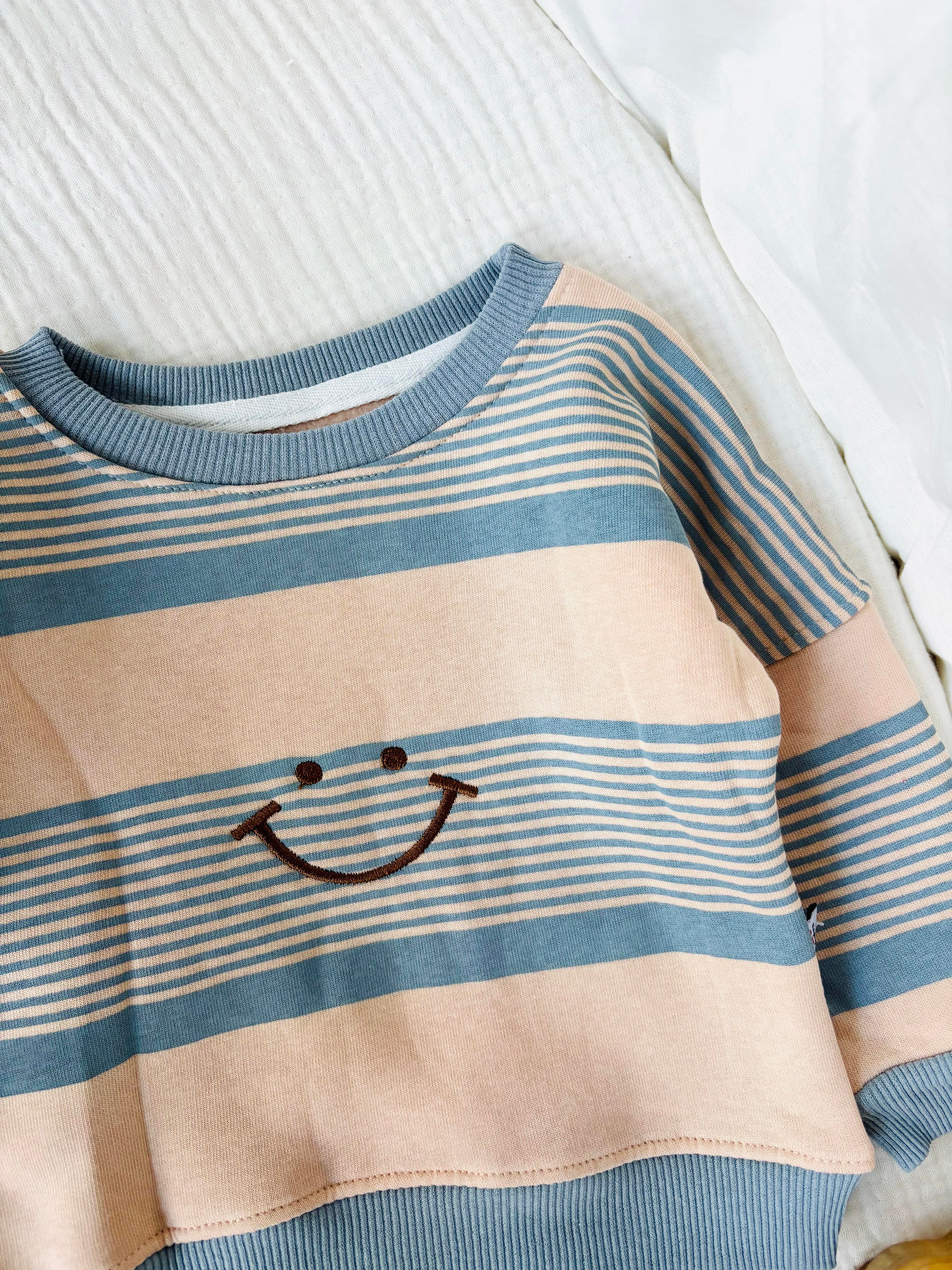 Smile Çizgili Takım - Mavi