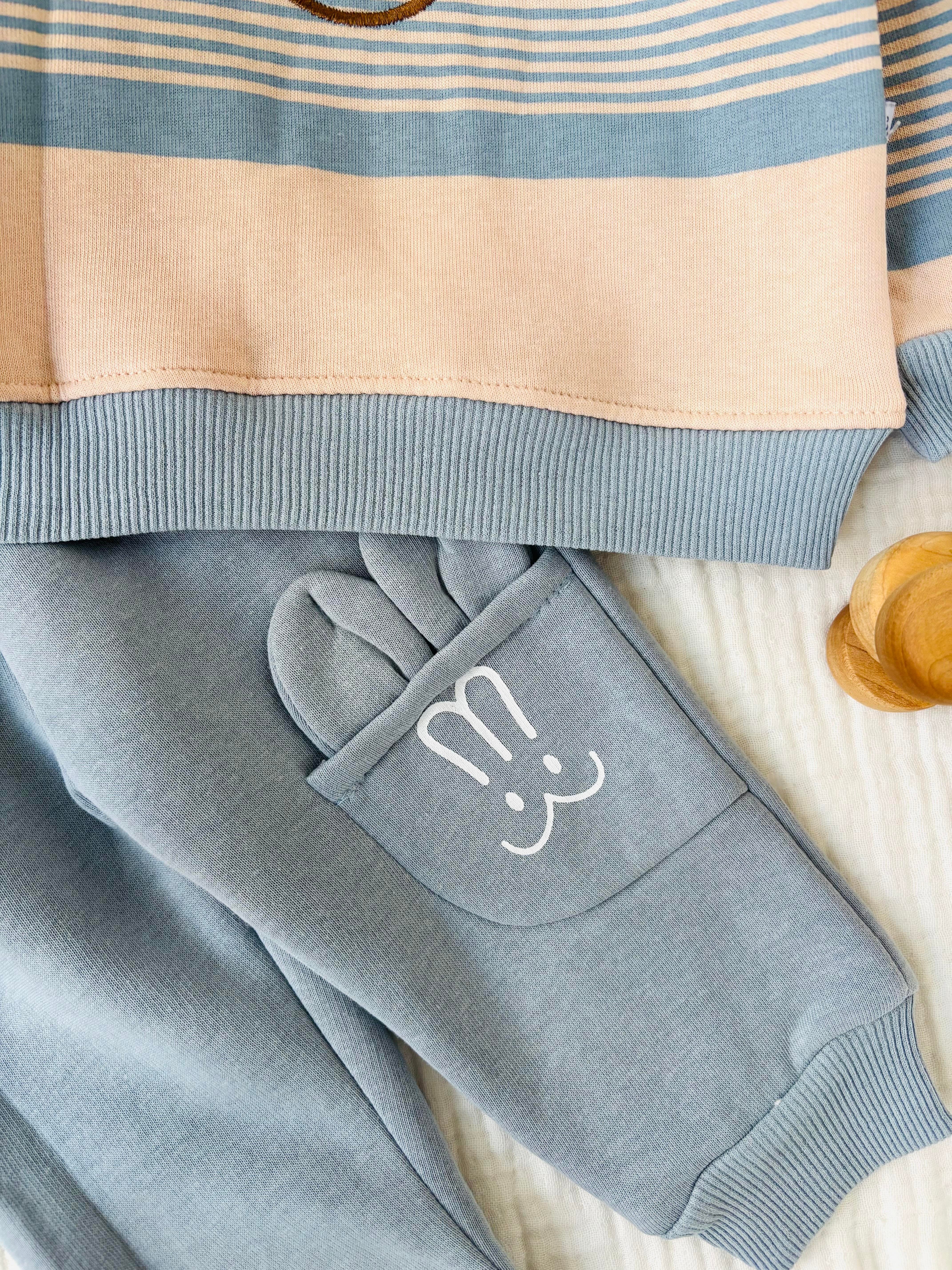 Smile Çizgili Takım - Mavi