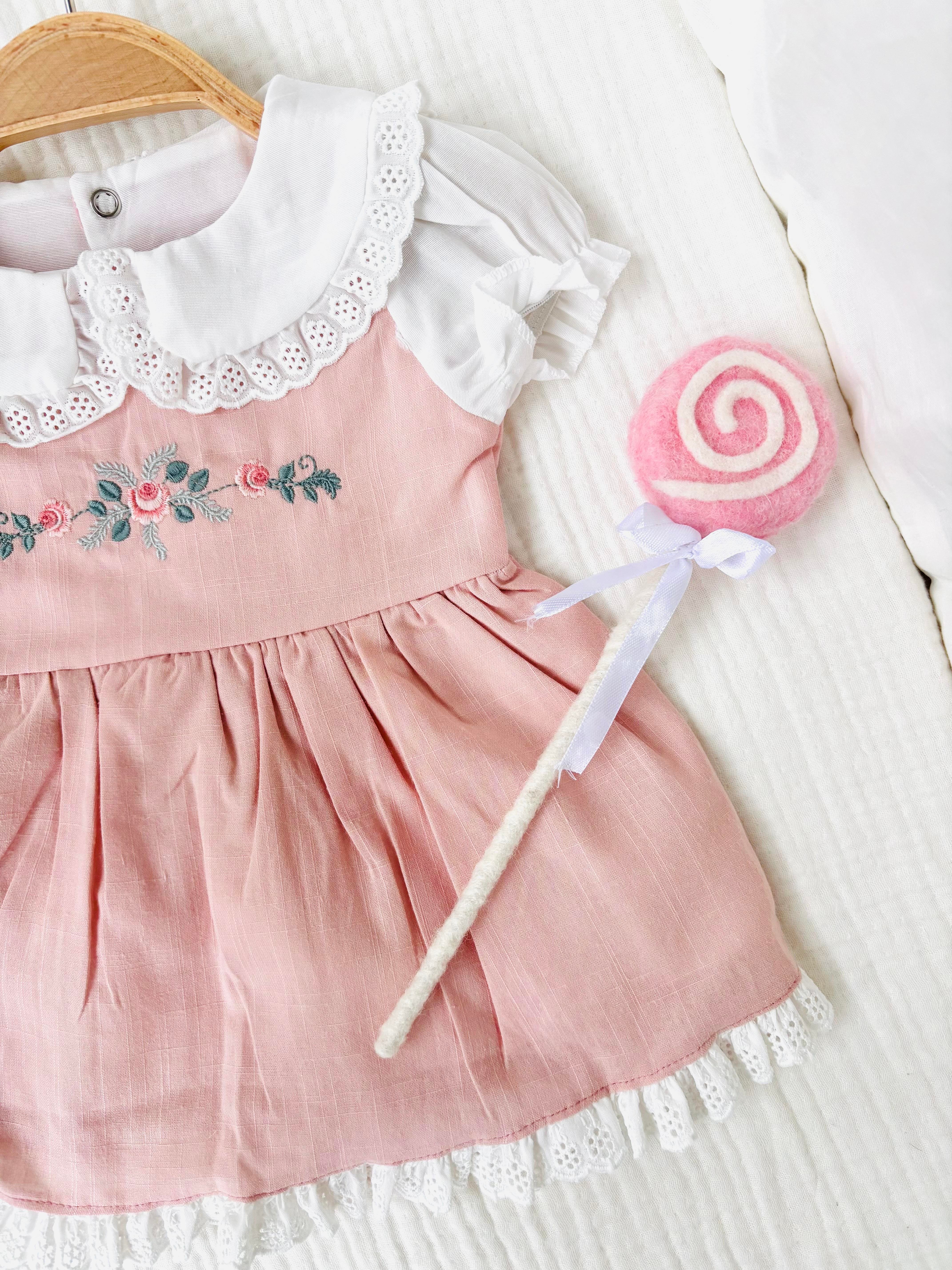 Stacie Çiçek Nakışlı Elbise - Pembe