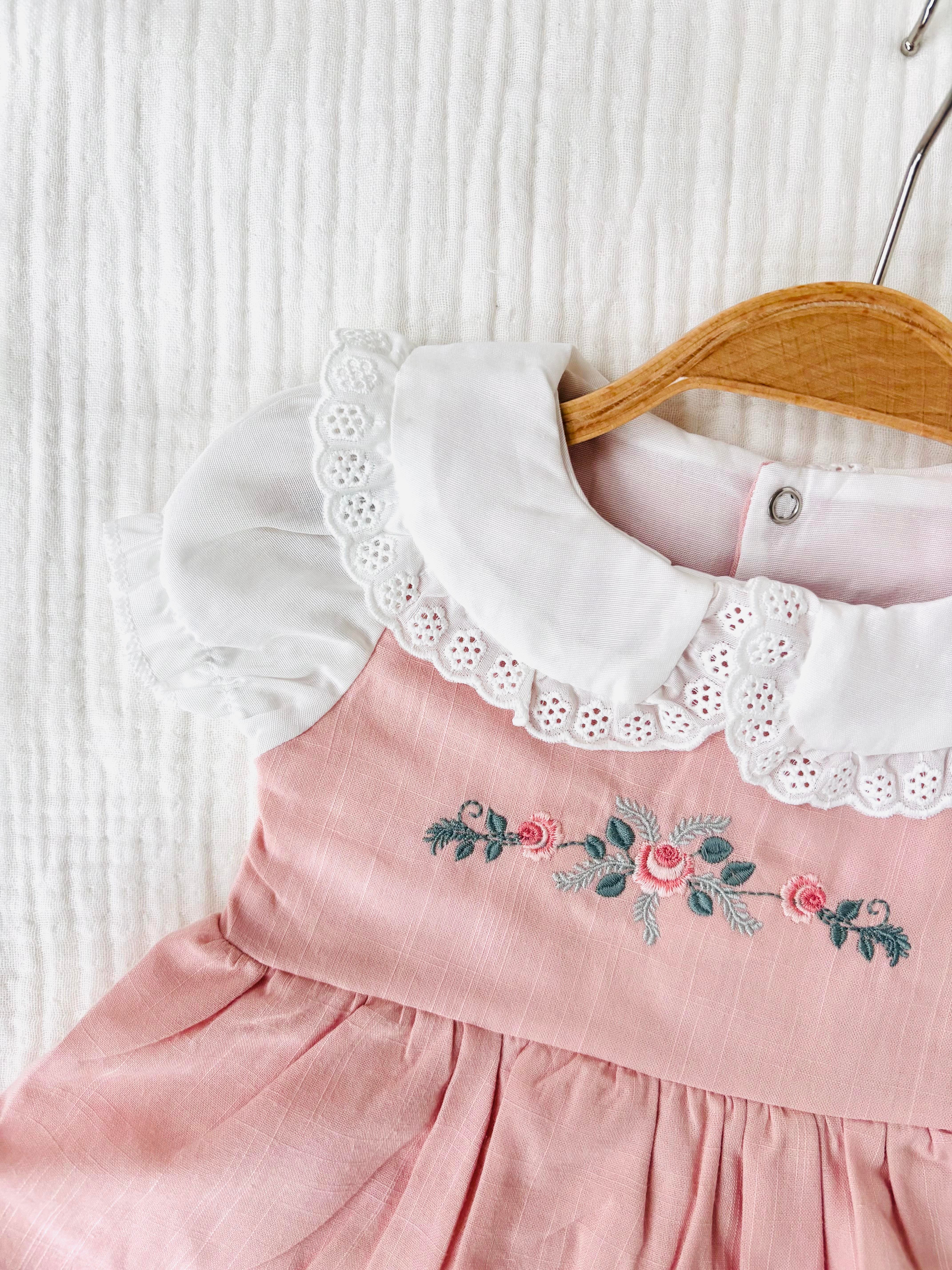 Stacie Çiçek Nakışlı Elbise - Pembe