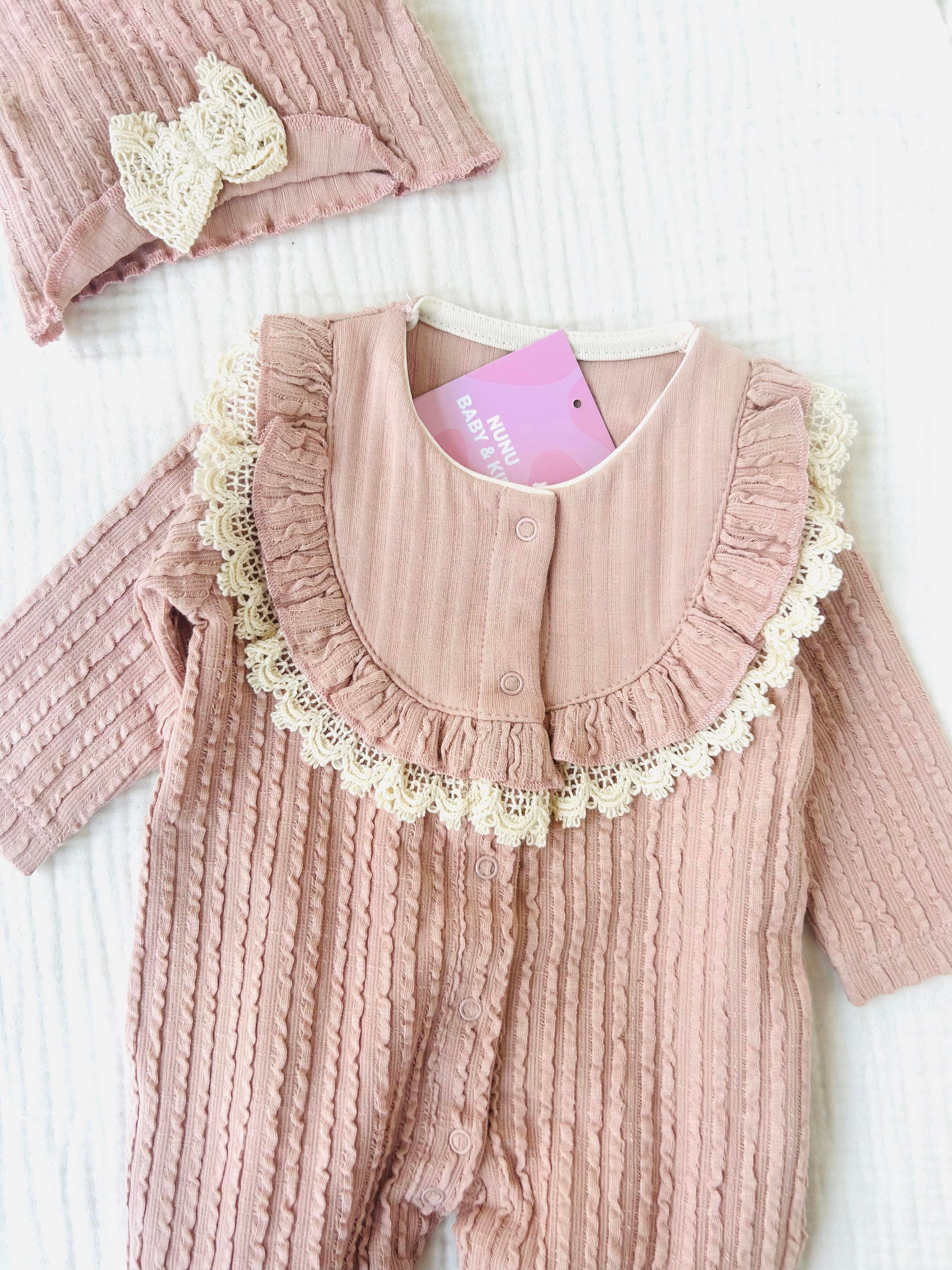 Tiara Şapkalı Kız Bebek Tulum