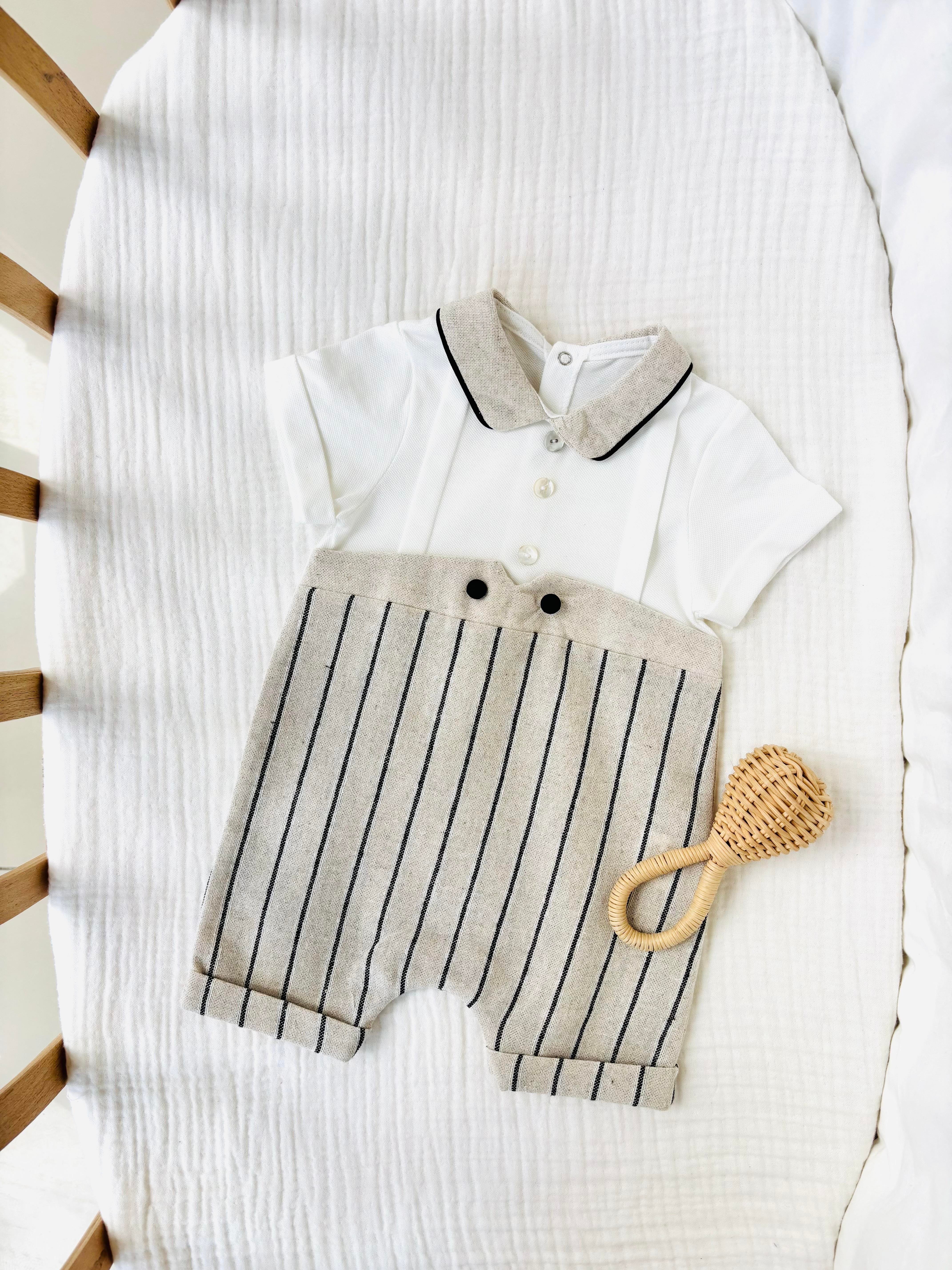 Ulrich Çizgili Keten Tulum