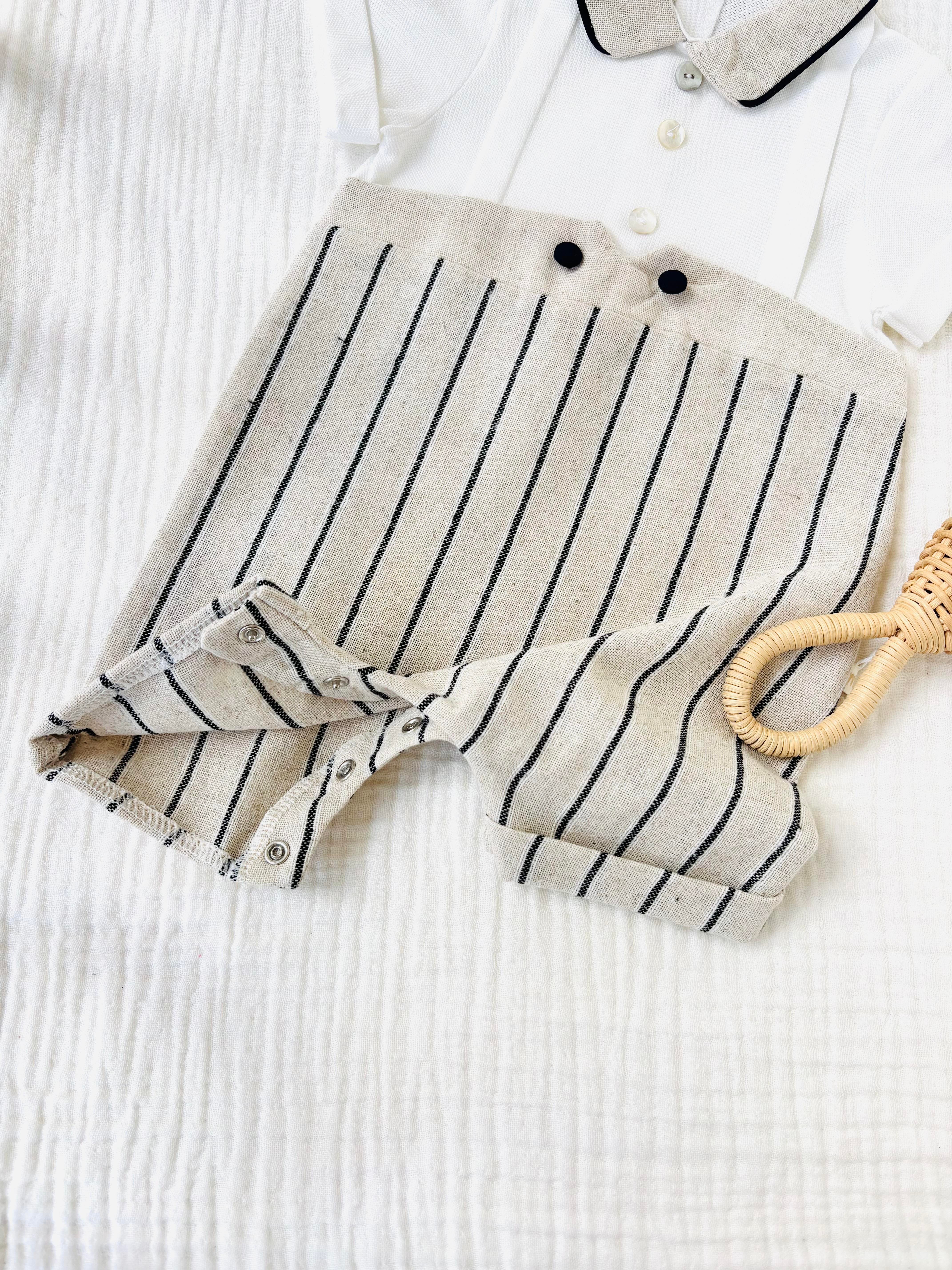 Ulrich Çizgili Keten Tulum