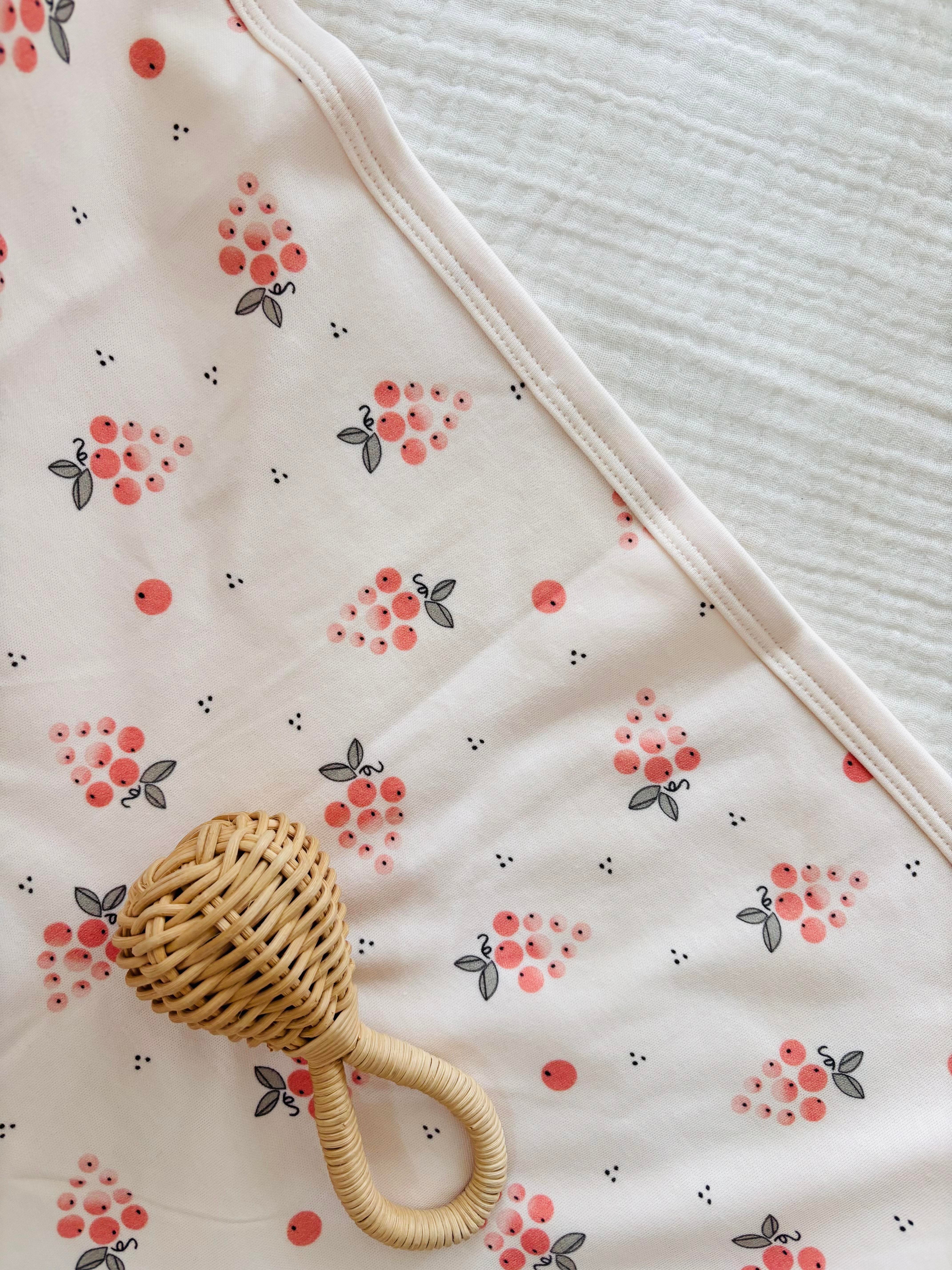 Üzüm Desenli Penye Battaniye