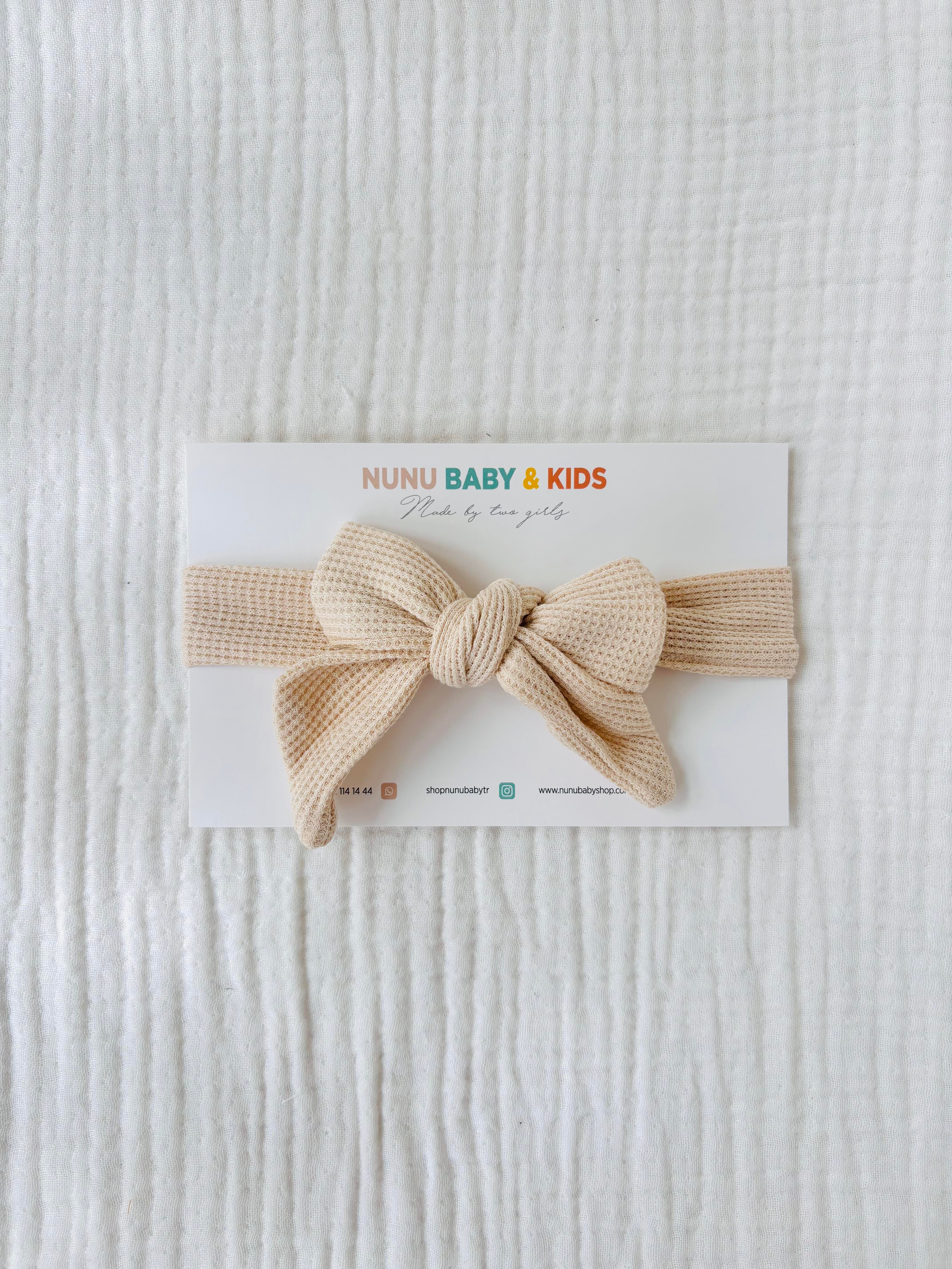 Waffle Kumaş Bandana - Krem