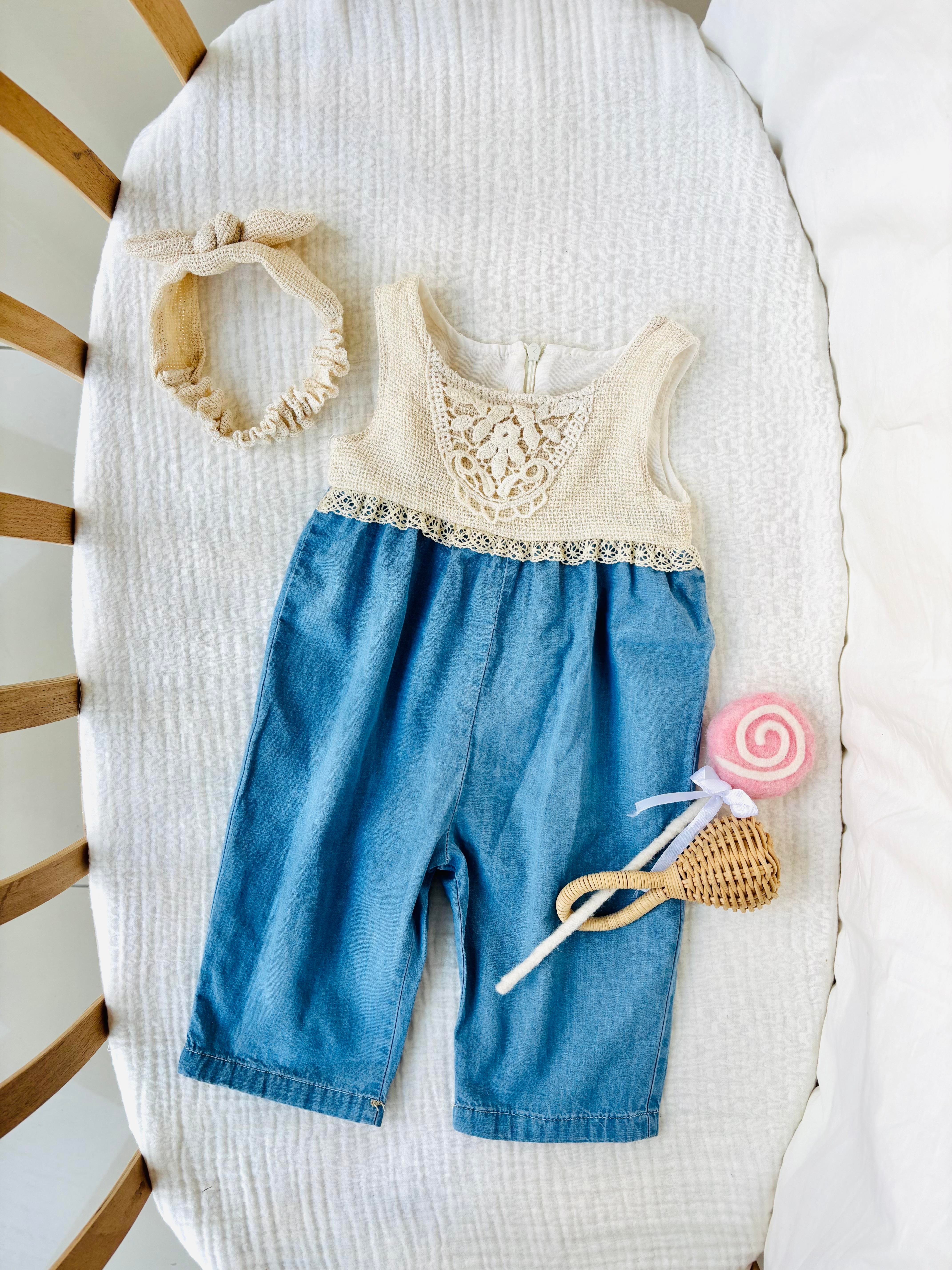 Yolanda Bandanalı Kot Tulum