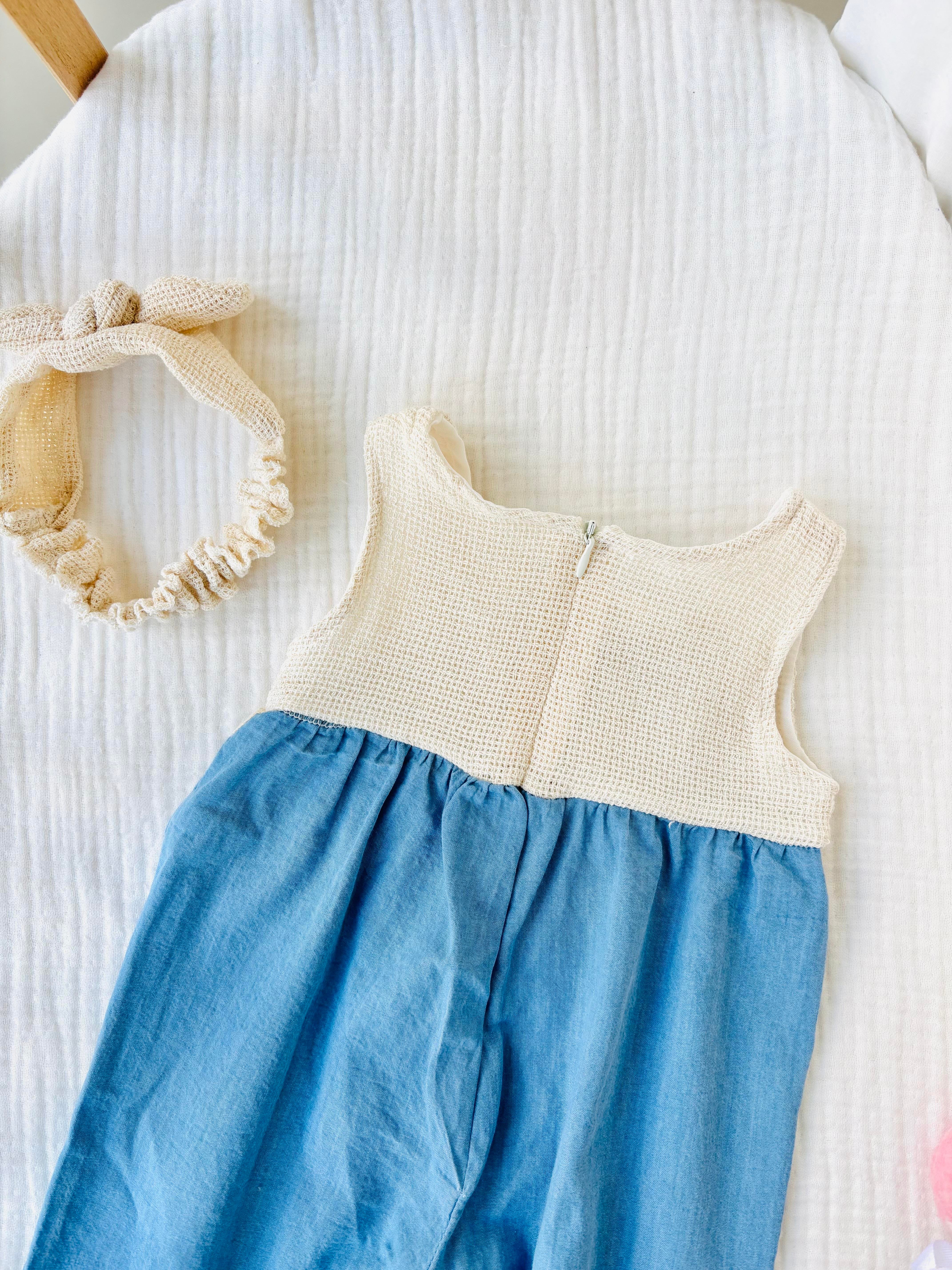 Yolanda Bandanalı Kot Tulum