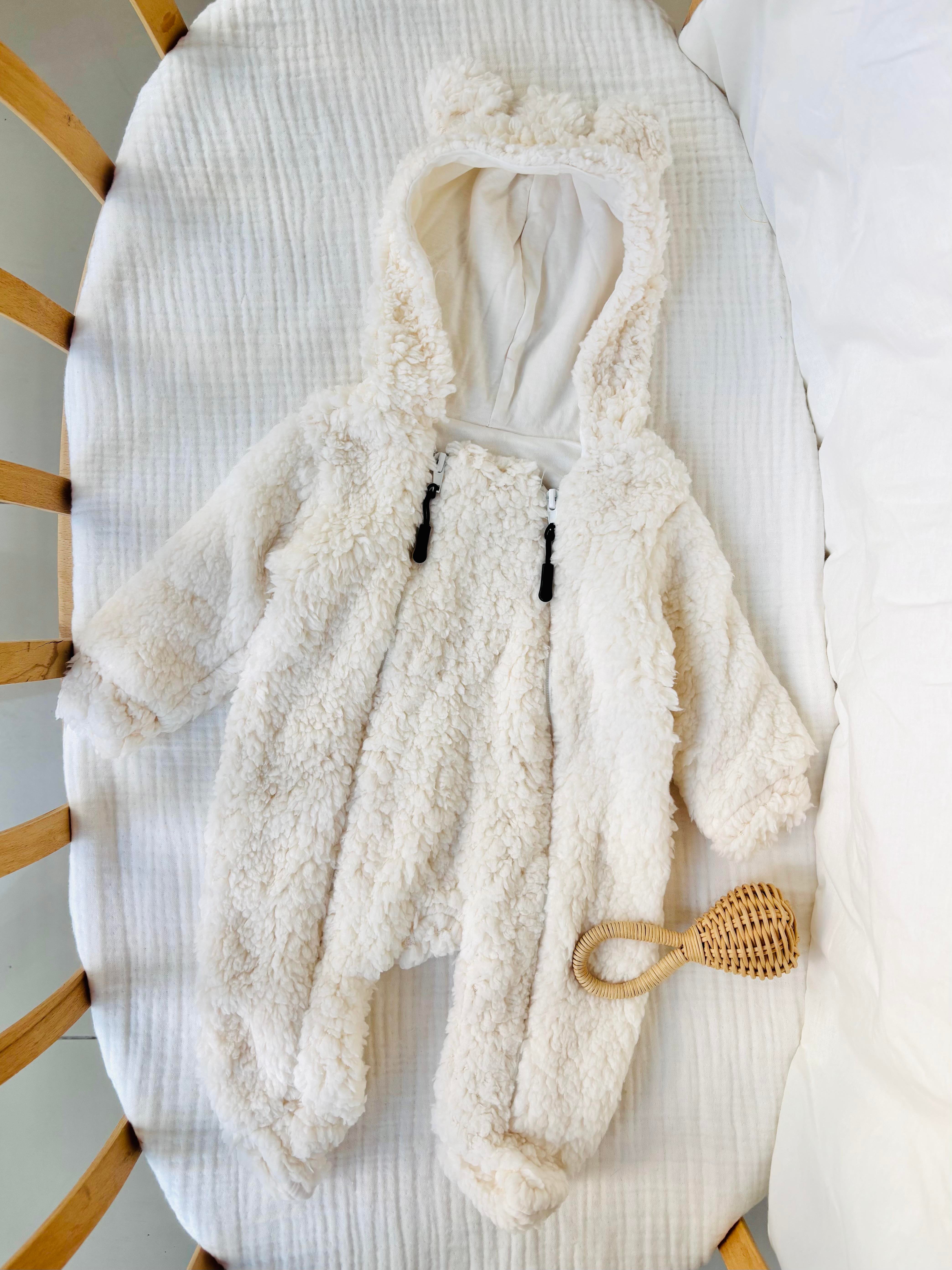 Zoe Peluş Tulum - Beyaz