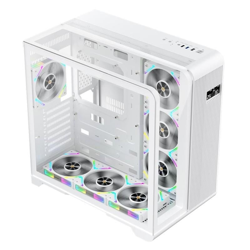 1ST PLAYER RT7 BEYAZ DIGITAL 850W 80+ GOLD FULL MODÜLER 4X12CM ARGB 3 TARAFLI TEMPERLİ CAM USB 3.0 - TYPE C ATX KASA