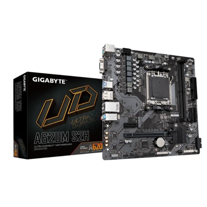 GIGABYTE A620M S2H DDR5 6400MHZ 1XVGA 1XHDMI 1XDP 1XM.2 USB 3.2 MATX AM5( AMD AM5 7000/8000/9000 SERİSİ İŞLEMCİ UYUMLU)