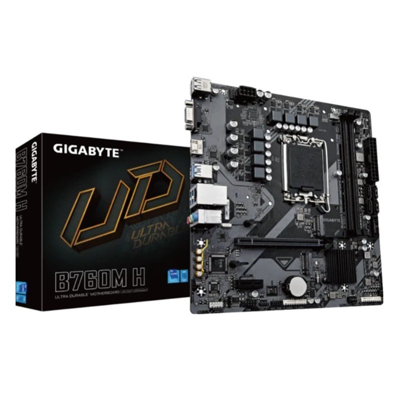 GIGABYTE B760M H DDR5 8000MHZ 1XVGA 1XHDMI 1XM.2 USB 3.2 MATX 1700P (12. / 13. VE 14. NESİL İŞLEMCİ UYUMLU)