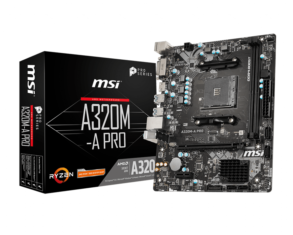 MSI A320M-A PRO DDR4 3200MHZ 1XHDMI 1XDVI USB 3.2 MATX AM4