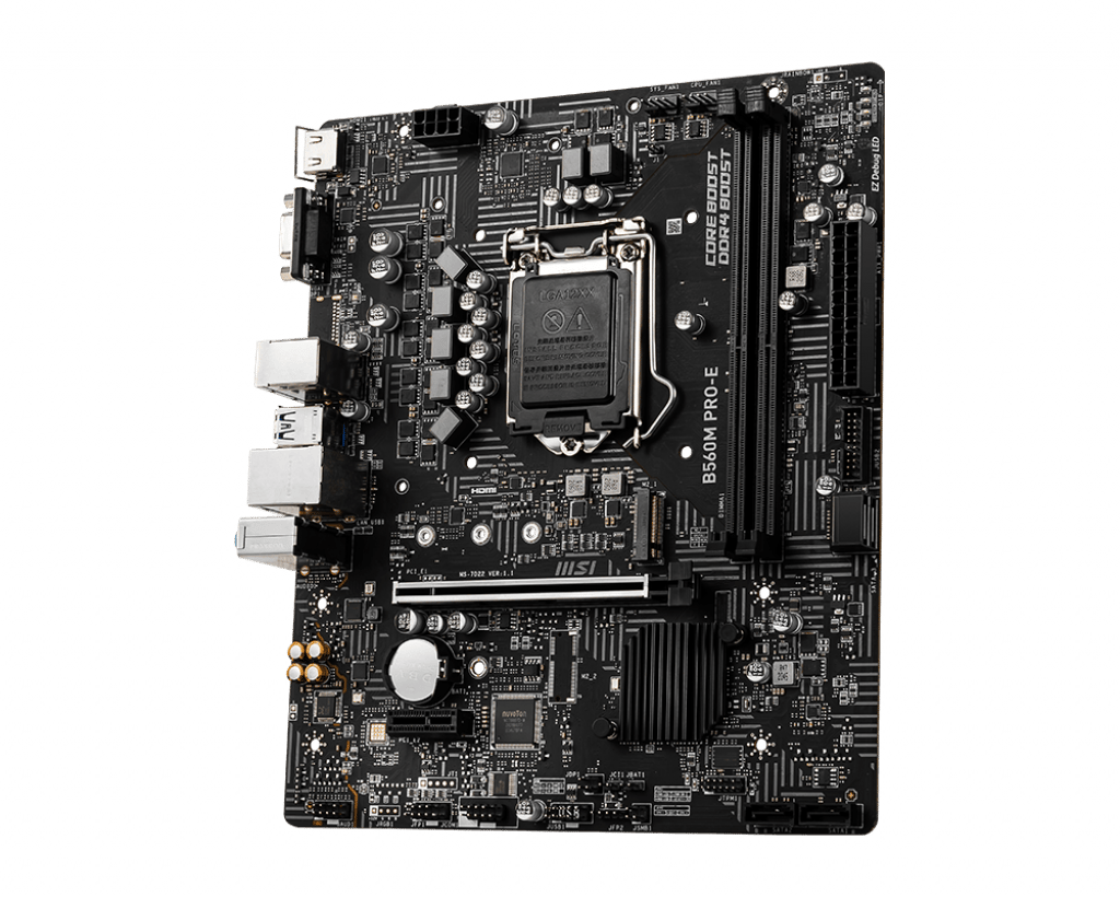 MSI B560M PRO-E DDR4 4800MHZ 1XVGA 1XHDMI 1XM.2 USB 3.2 MATX 1200P (10 VE 11. NESİL İŞLEMCİ UYUMLU)
