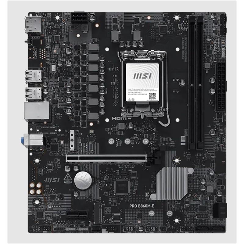 MSI PRO B860M-E DDR5 9066MHZ 1XHDMI 1XDP 2XM.2 USB MATX 1851P(INTEL ULTRA PROCESSORS SERIES 2)