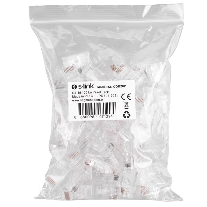 S-LINK SL-COB20P CAT6 EZRJ-45 YENİ NESİL UTP KONNEKTÖR 100 LÜ KUTU