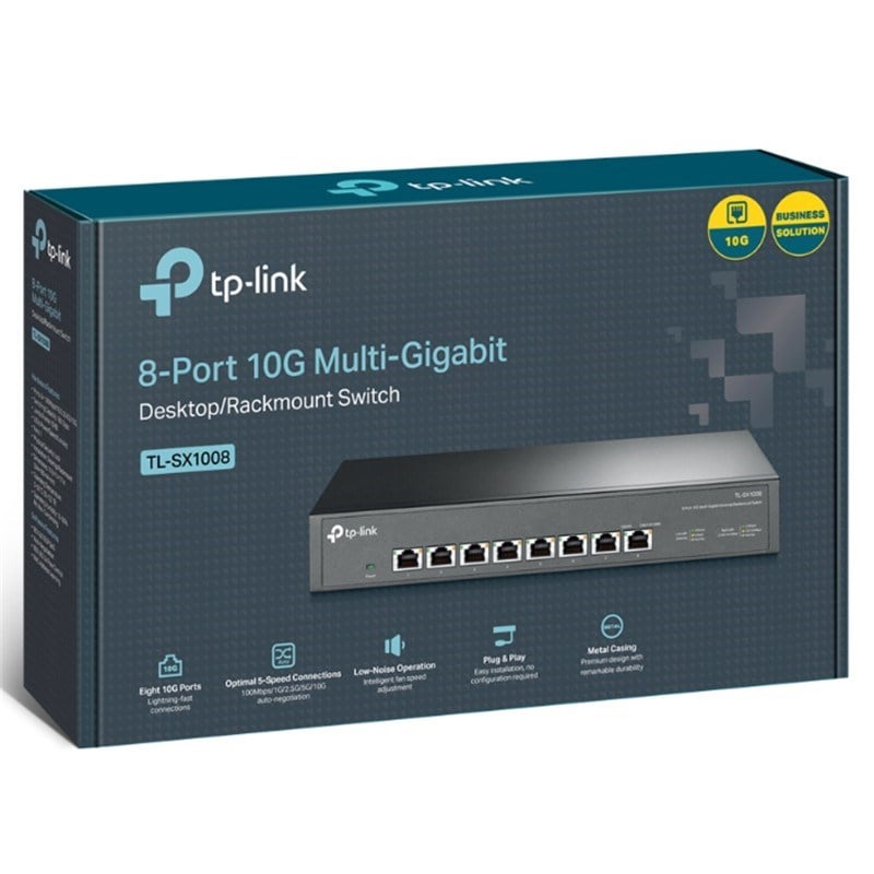 TP-LINK TL-SX1008 8 PORT 10GIGABIT METAL KASA YÖNETİLEMEZ RACKMOUNT SWITCH
