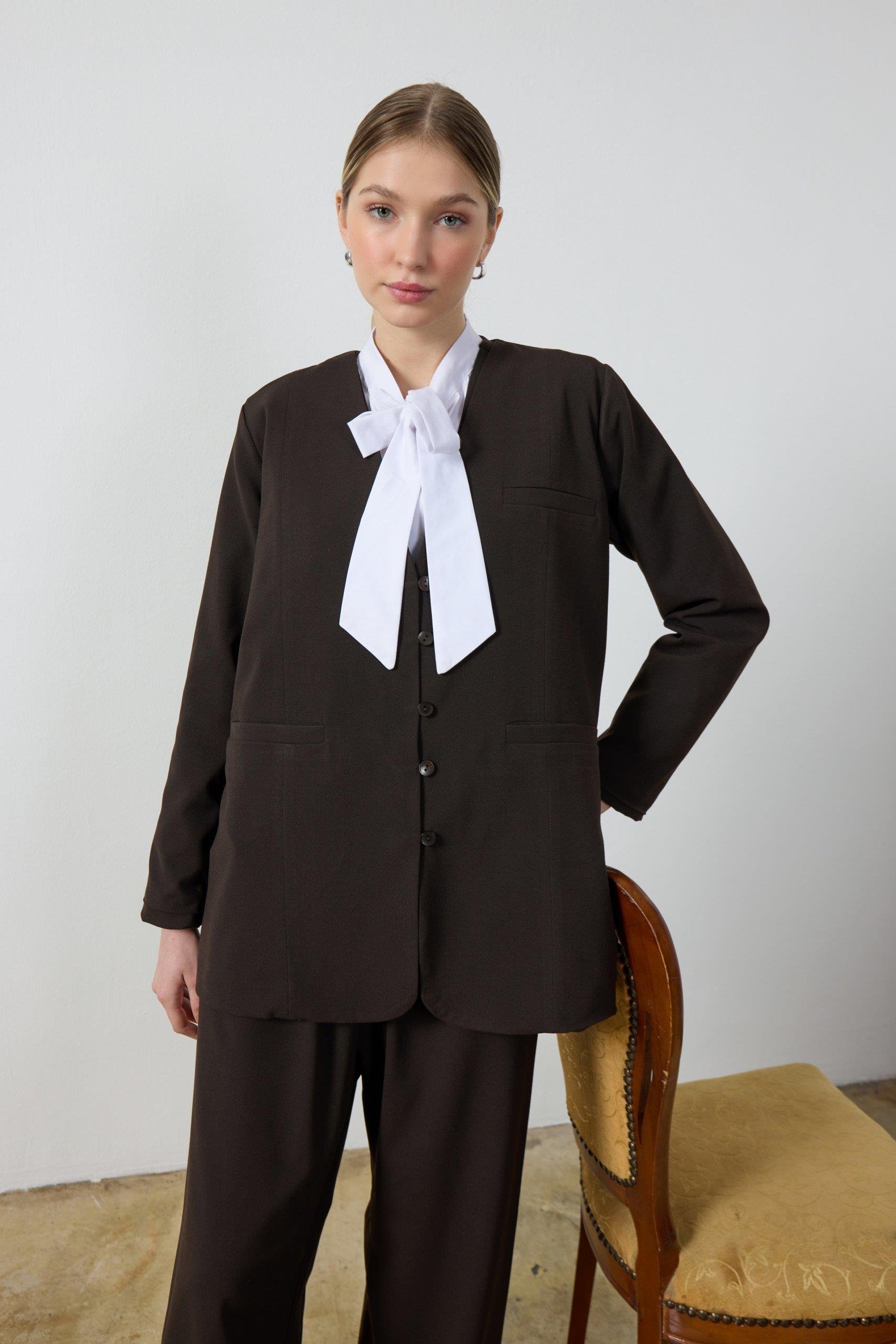 Acı Kahverengi Blazer Ceket