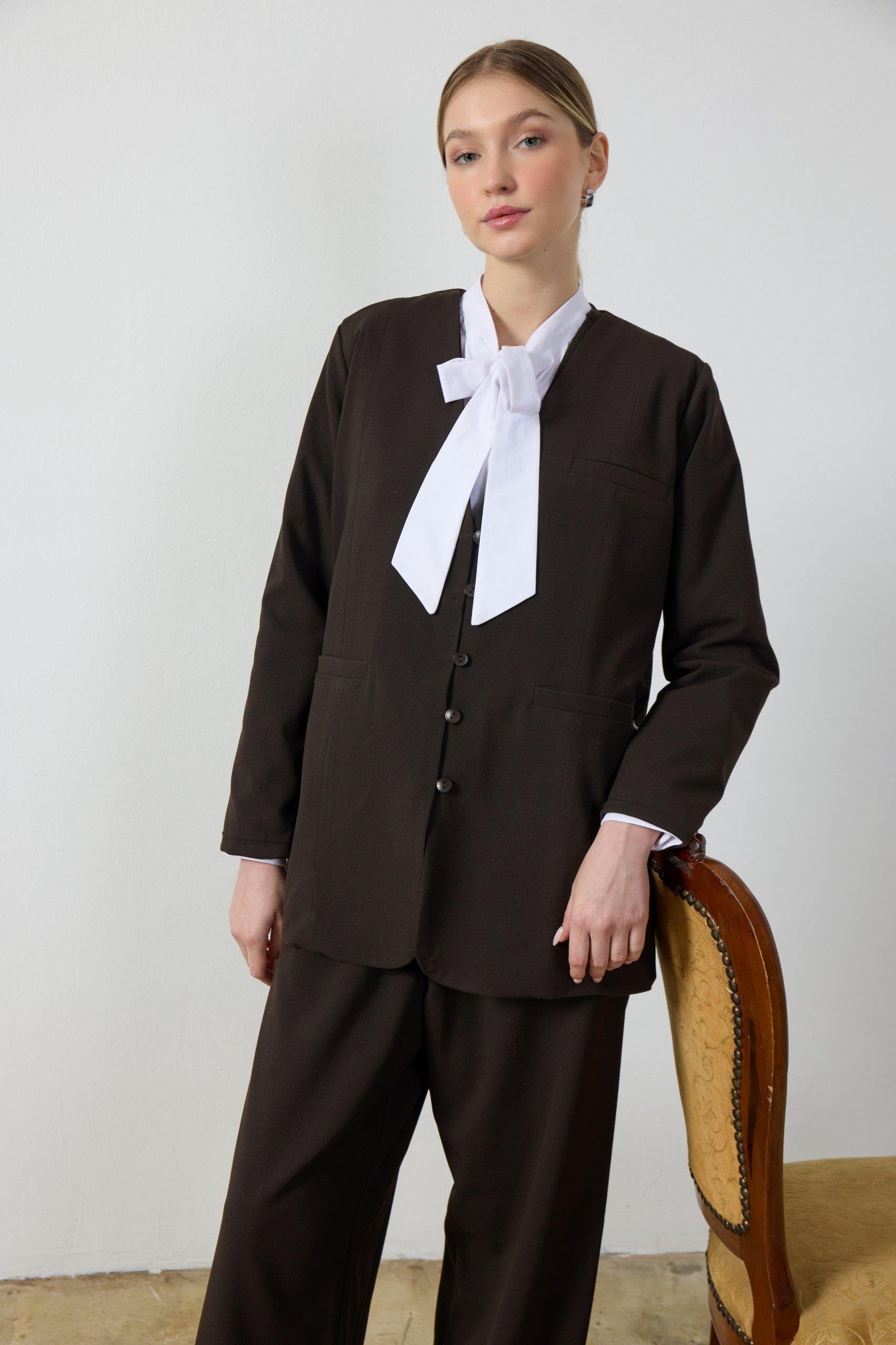 Acı Kahverengi Blazer Ceket