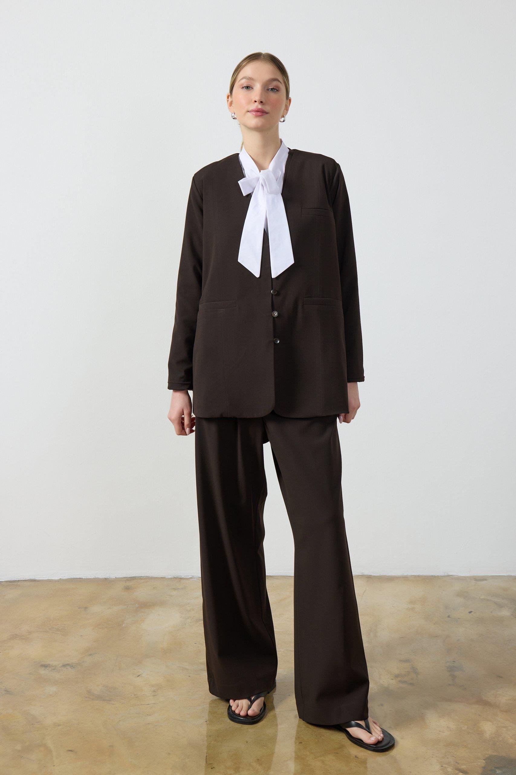 Acı Kahverengi Blazer Ceket